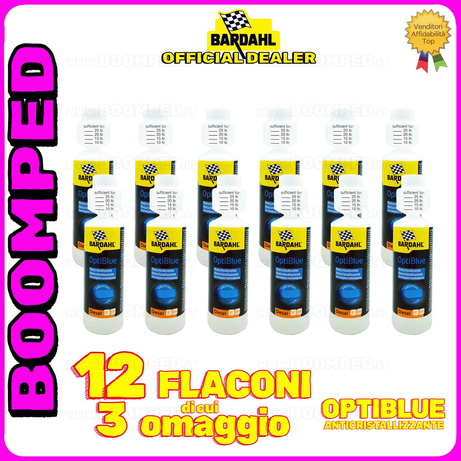 12 flaconi 250ml BARDAHL OPTIBLUE additivo anticristallizzante ADBLUE auto diesel 12BD50