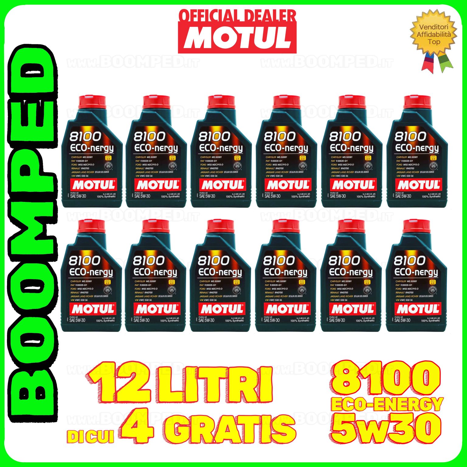 12 litri MOTUL 8100 ECO-NERGY 5W-30 olio motore auto A5/B5 SP 12MO71