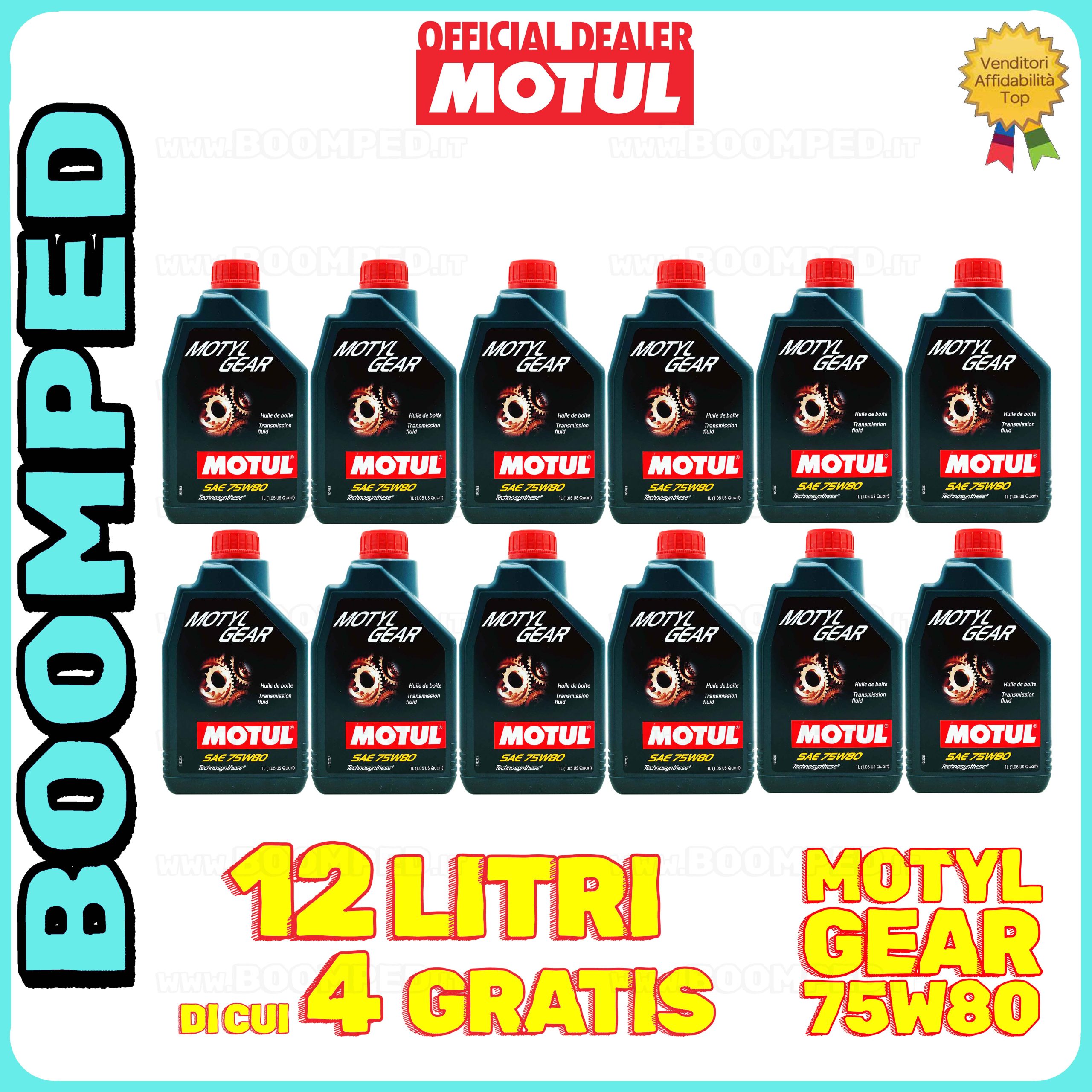 12 litri MOTUL MOTYLGEAR 75W-80 olio lubrificante trasmissione cambio GL-4 GL-5 MIL-L 2105 D 12MO75