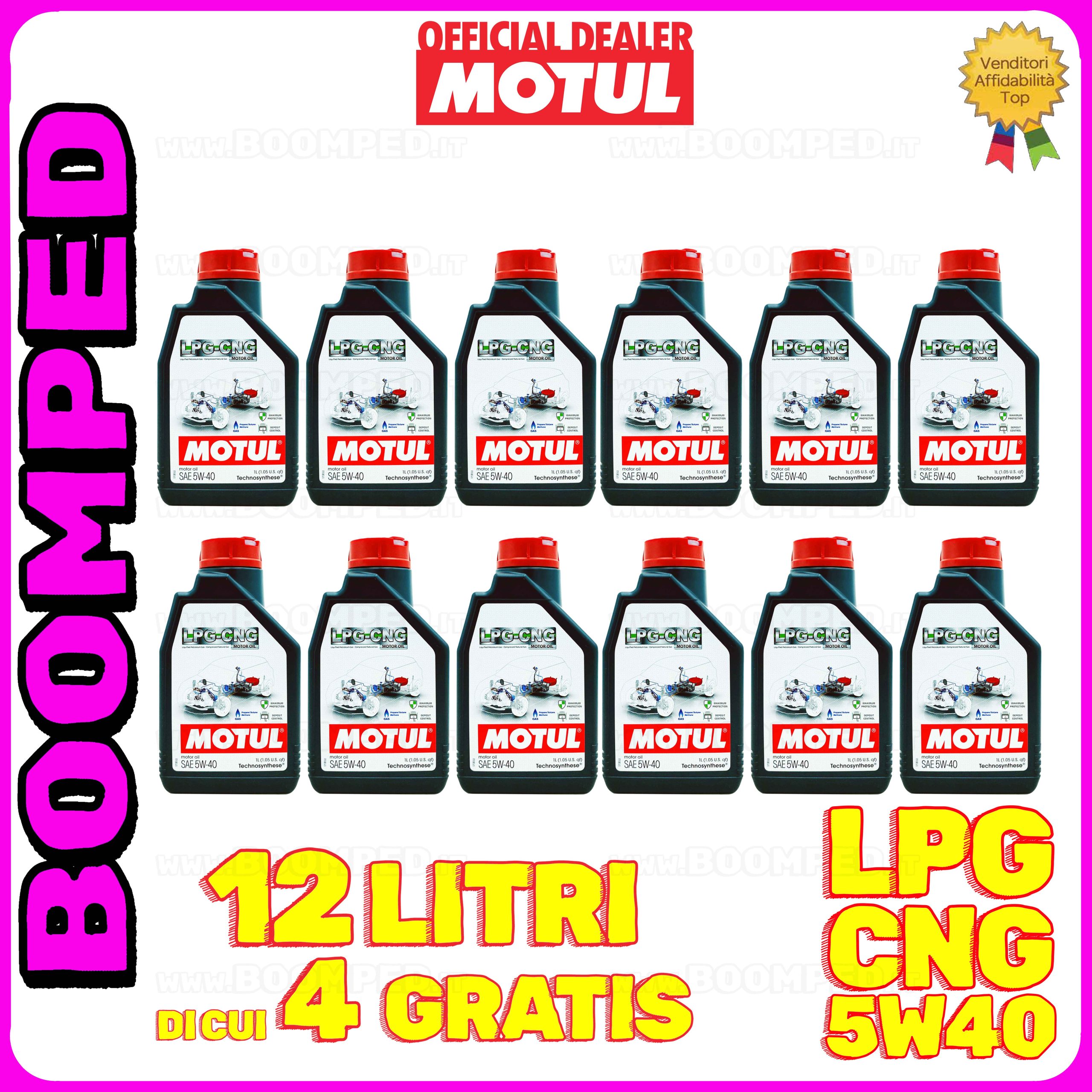 12 litri MOTUL LPG-CNG 5W-40 olio motore auto GPL METANO BI-FUEL 12MO77