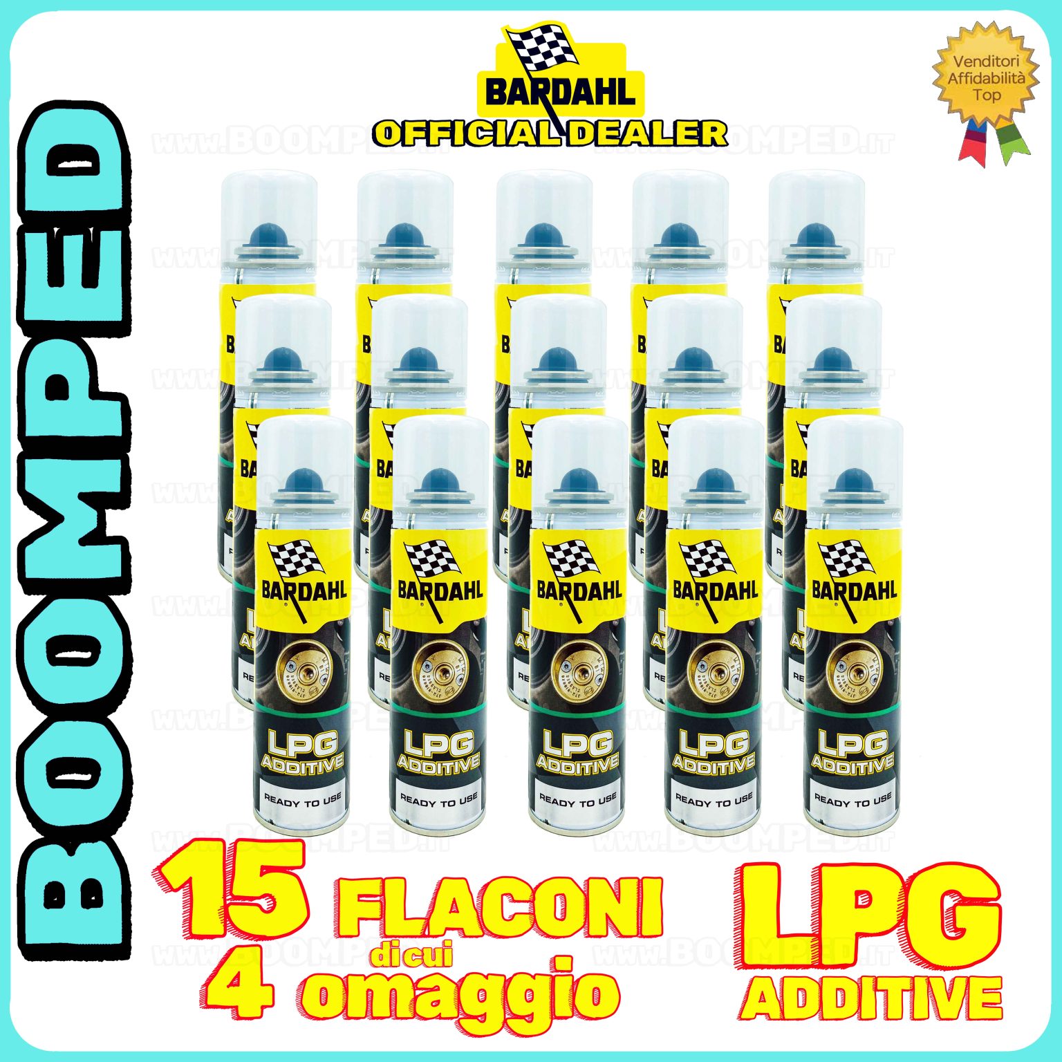15 flaconi 150ml BARDAHL LPG ADDITIVE additivo pulizia motore auto GPL benzina 15BD49