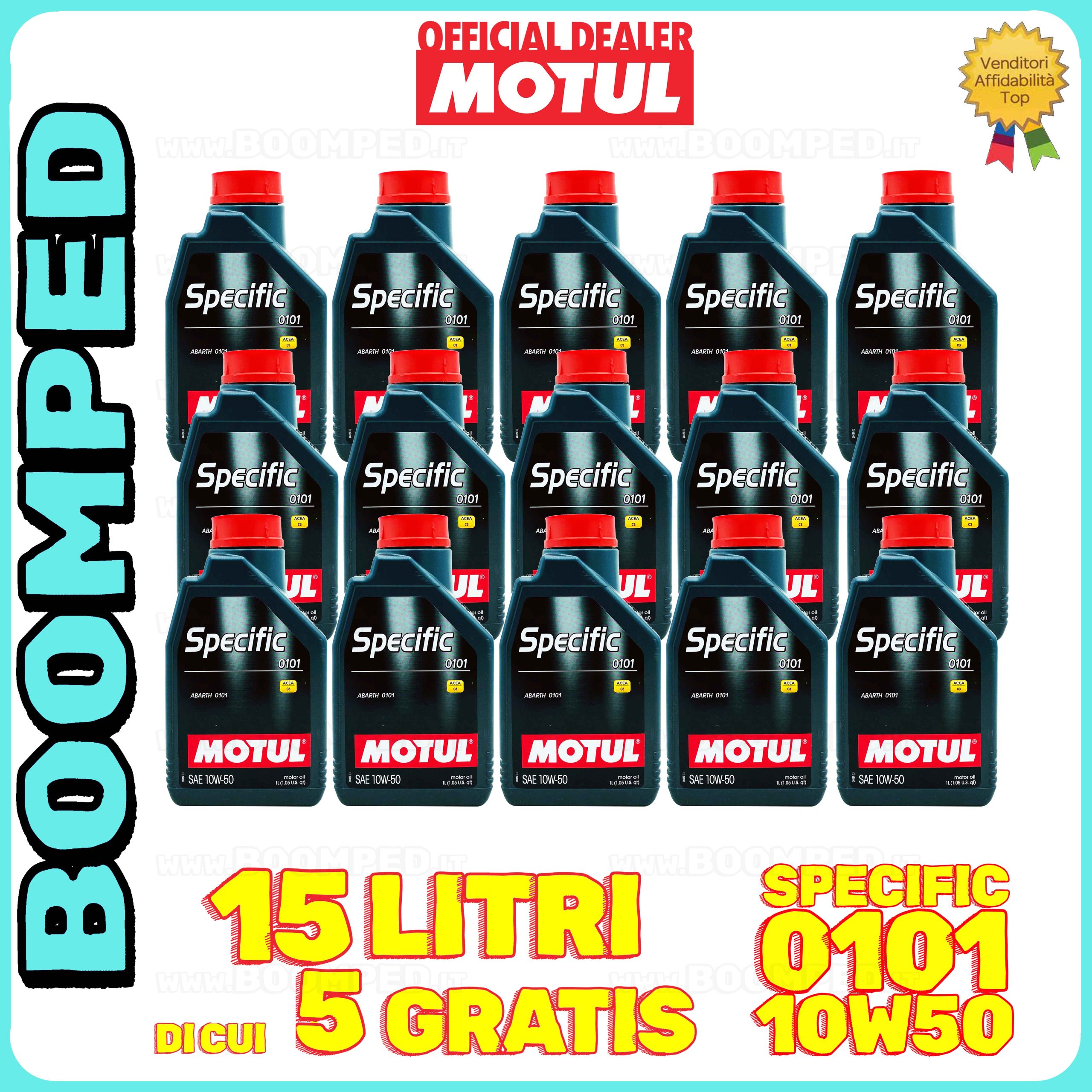15 litri MOTUL SPECIFIC 0101 10W-50 olio motore auto ABARTH C3 SN (flacone 1 LT) 15MO79