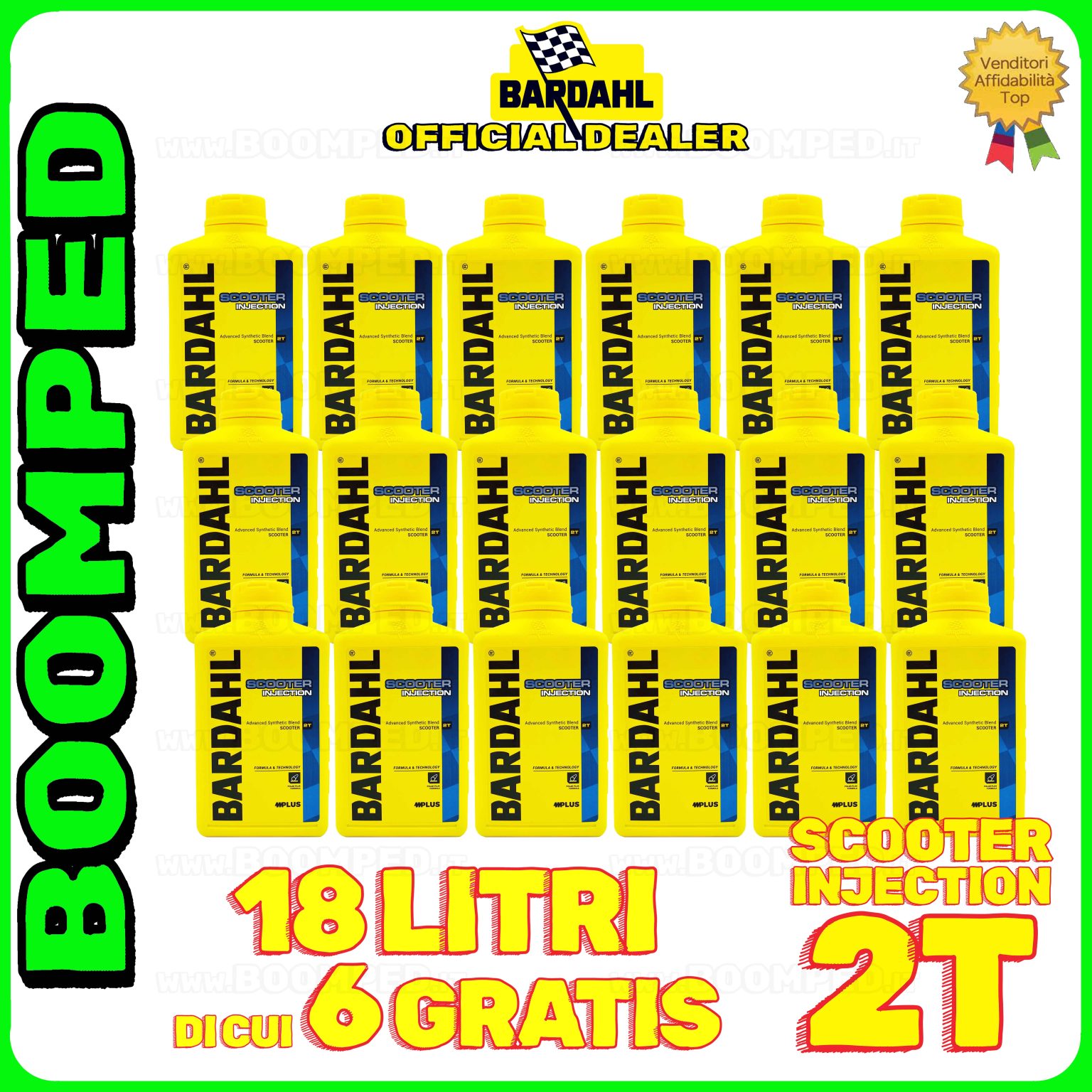 18 litri BARDAHL SCOOTER INJECTION 2T OLIO MOTORE per miscela moto scooter 2T 100% sintetico 18BD02