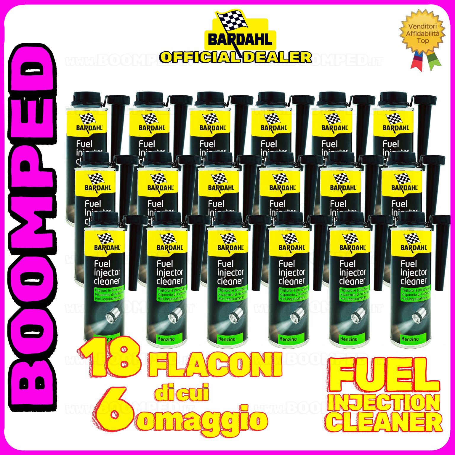 18 flaconi 300ml BARDAHL FUEL INJECTOR CLEANER additivo pulitore valvole motore auto benzina 18BD45
