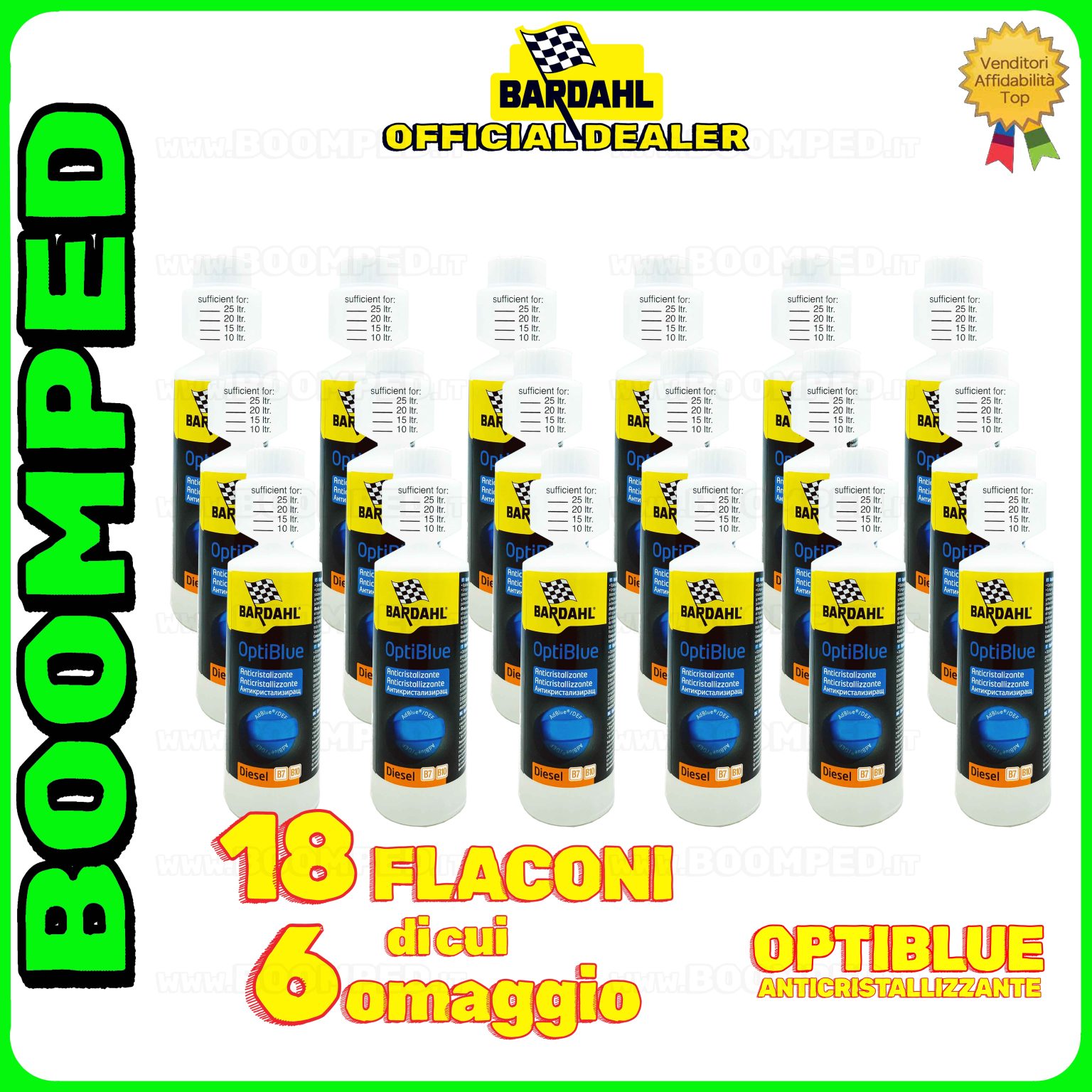 18 flaconi 250ml BARDAHL OPTIBLUE additivo anticristallizzante ADBLUE auto diesel 18BD50