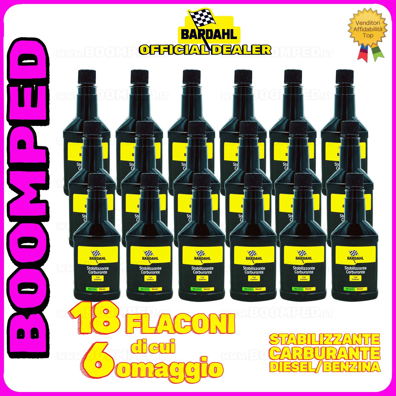 18 flaconi 150ml BARDAHL STABILIZZANTE CARBURANTE additivo anti depositi carburante auto moto benzina diesel 18BD51