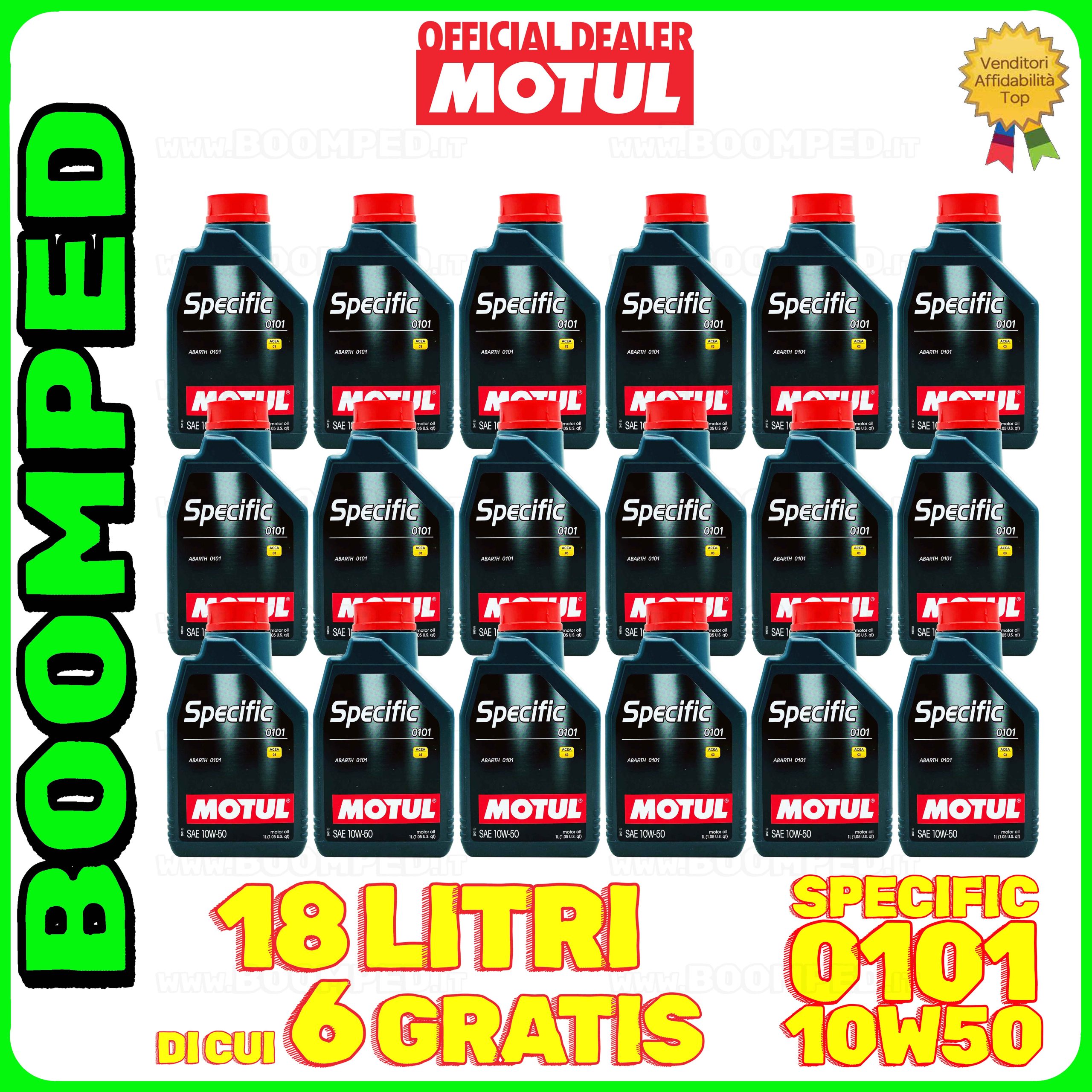 18 litri MOTUL SPECIFIC 0101 10W-50 olio motore auto ABARTH C3 SN (flacone 1 LT) 18MO79