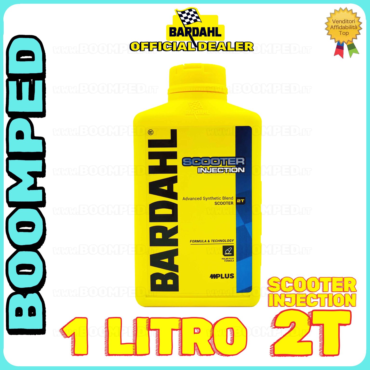 1 litro BARDAHL SCOOTER INJECTION 2T OLIO MOTORE per miscela moto scooter 2T 100% sintetico BD02