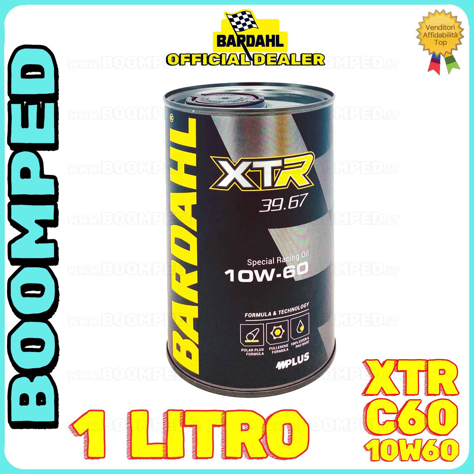 1 litro BARDAHL XTR 39.67 RACING C60 10W-60 olio motore auto sintetico USO PISTA BD56