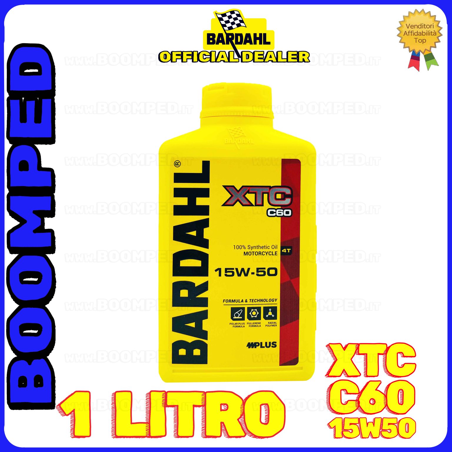 1 litro BARDAHL XTC C60 15W-50 olio motore moto sintetico API SN / JASO MA-MA2 BD59