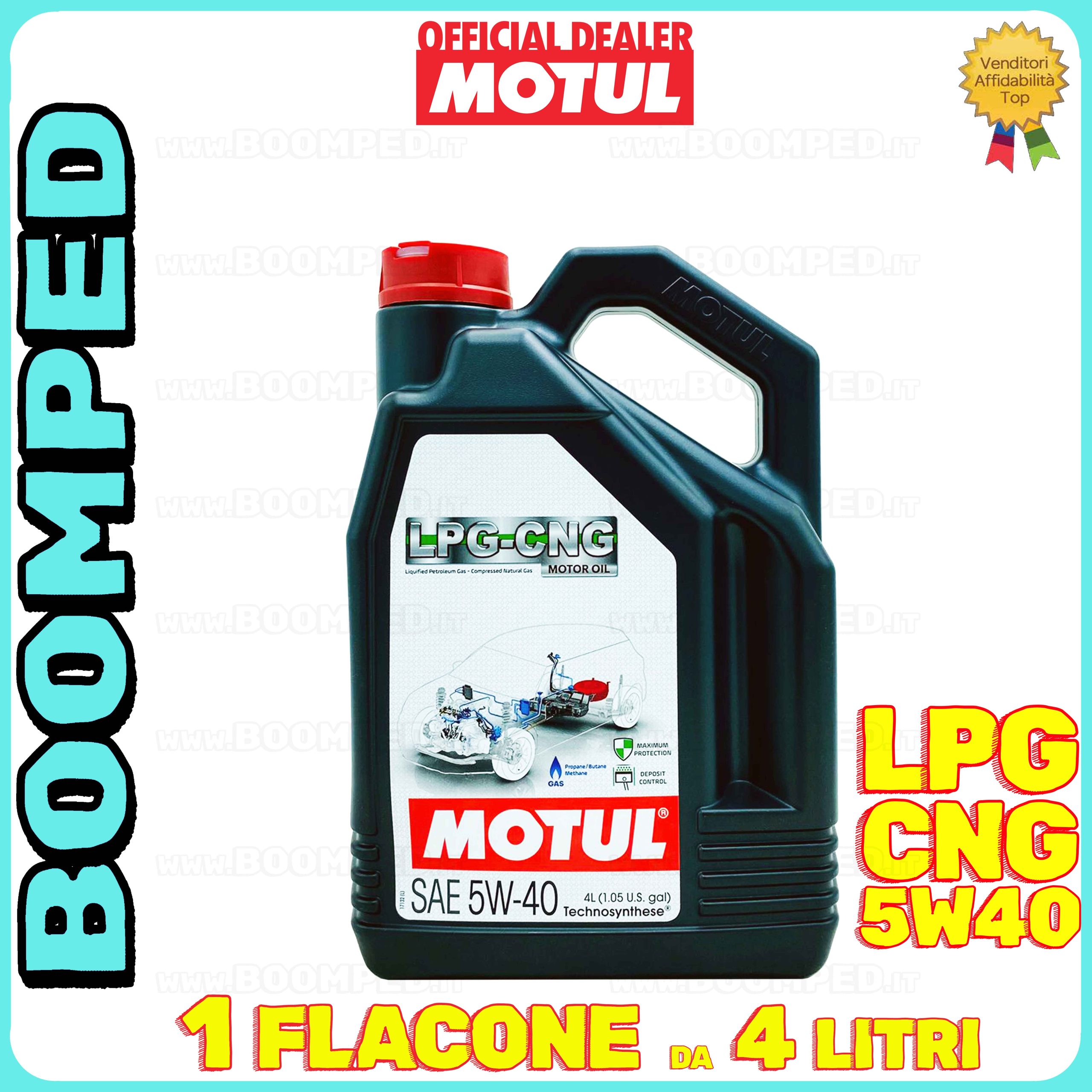 4 litri (1 TANICA) MOTUL LPG-CNG 5W-40 olio motore auto GPL METANO BI-FUEL MO76