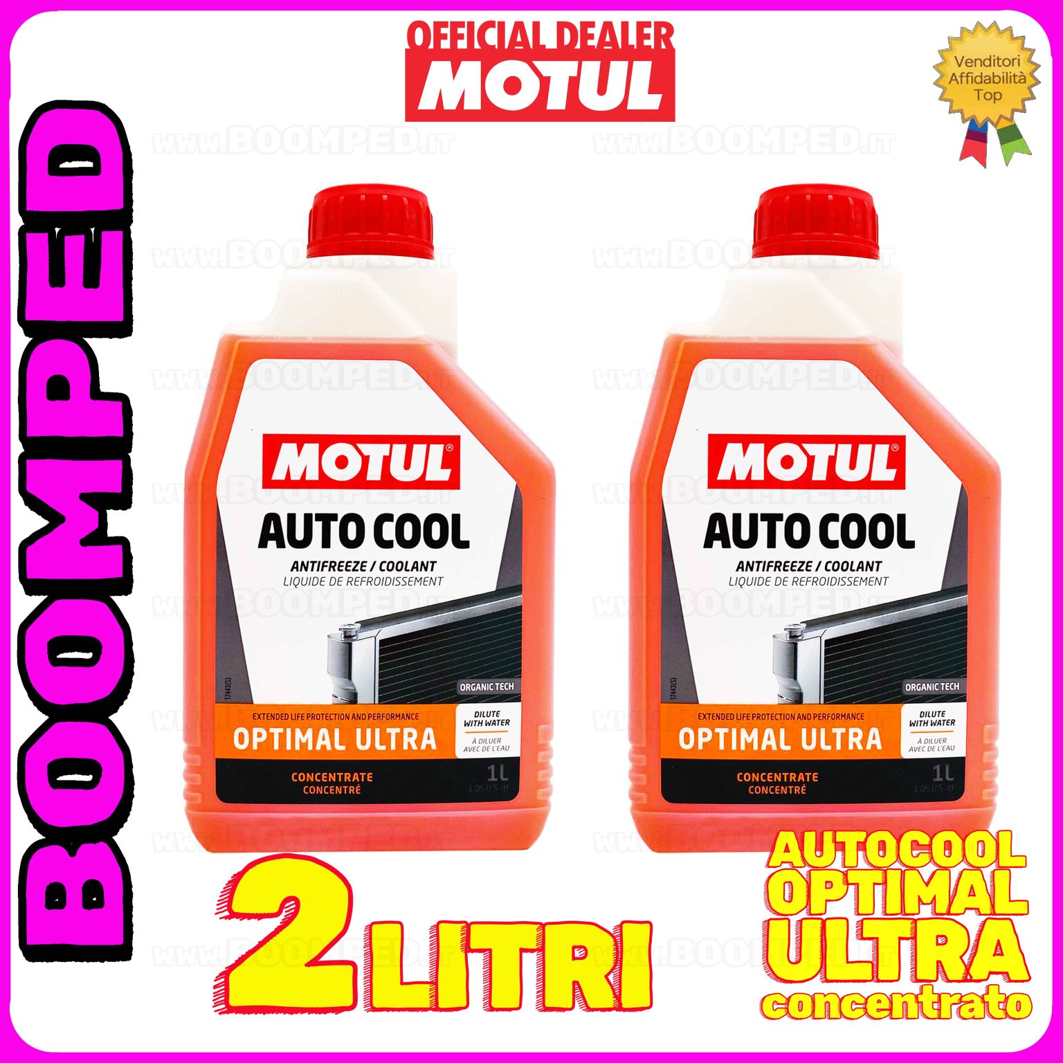 2 litri MOTUL AUTO COOL OPTIMAL ULTRA liquido refrigreante radiatore concentrato 02FL08