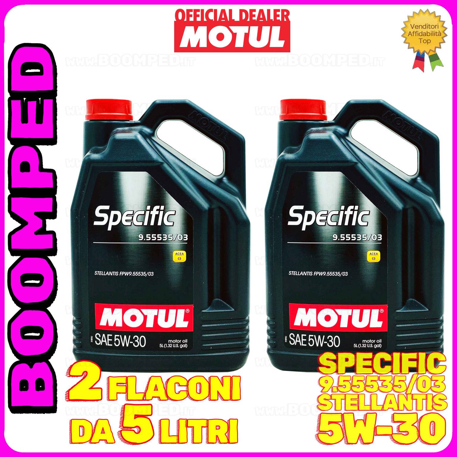 10 litri (2 TANICHE) MOTUL SPECIFIC 9.55535/03 5W-30 olio motore auto STELLANTIS 02MO58