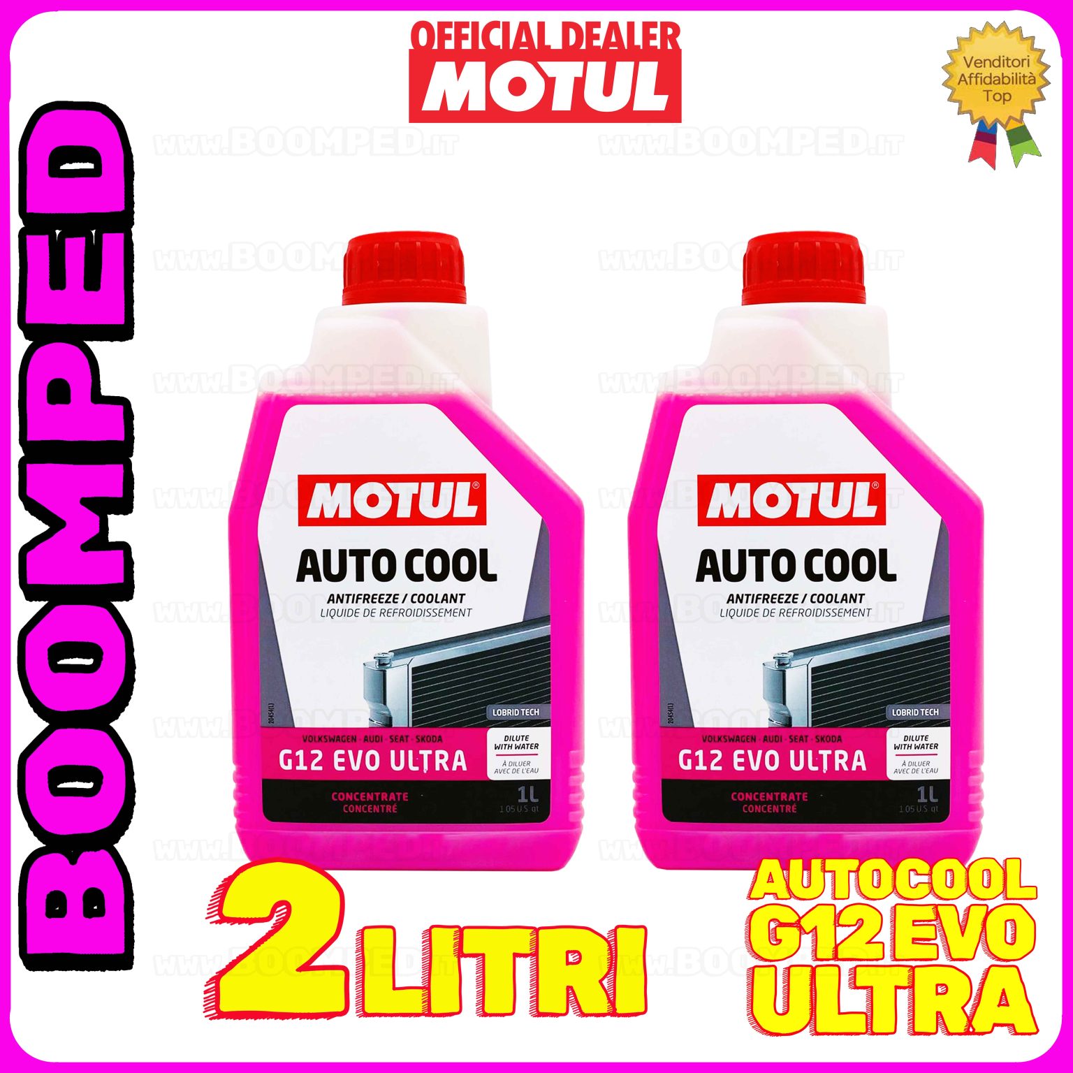 2 litri MOTUL AUTO COOL G12 EVO ULTRA liquido radiatore auto VW concentrato 02FL07
