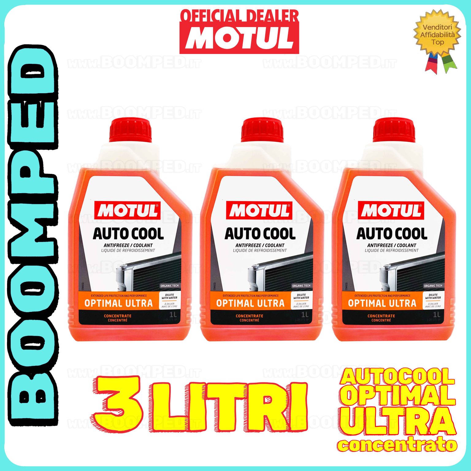 3 litri MOTUL AUTO COOL OPTIMAL ULTRA liquido refrigreante radiatore concentrato 03FL08