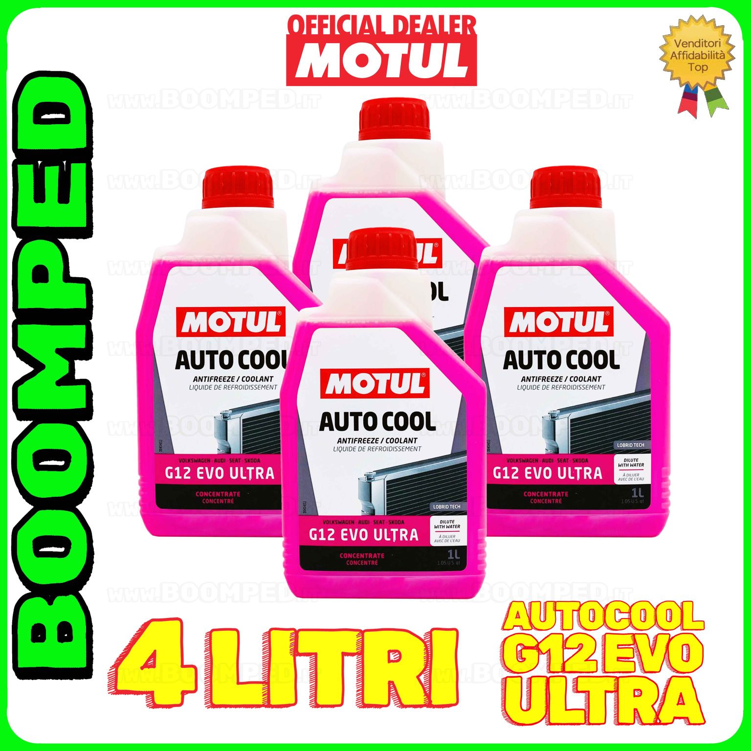 4 litri MOTUL AUTO COOL G12 EVO ULTRA liquido radiatore auto VW concentrato 04FL07