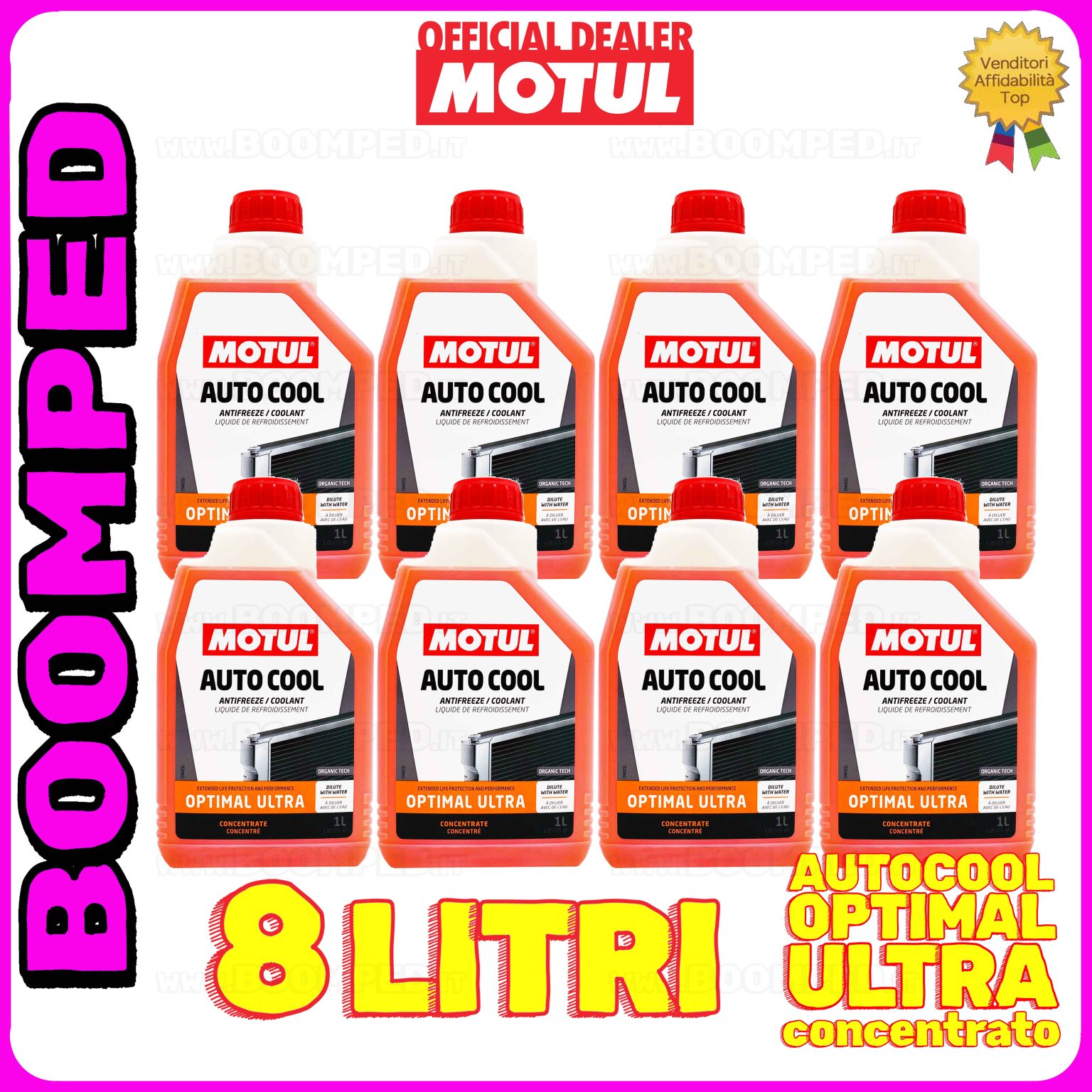 8 litri MOTUL AUTO COOL OPTIMAL ULTRA liquido refrigreante radiatore concentrato 08FL08