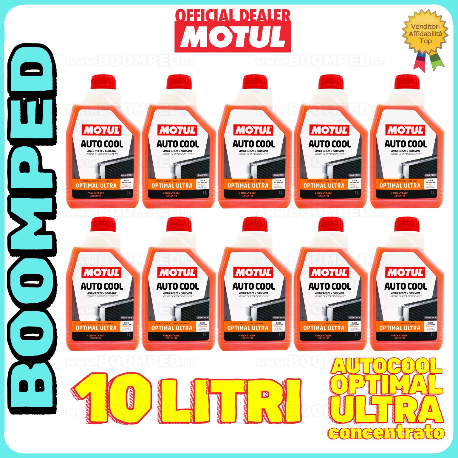 10 litri MOTUL AUTO COOL OPTIMAL ULTRA liquido refrigreante radiatore concentrato 10FL08