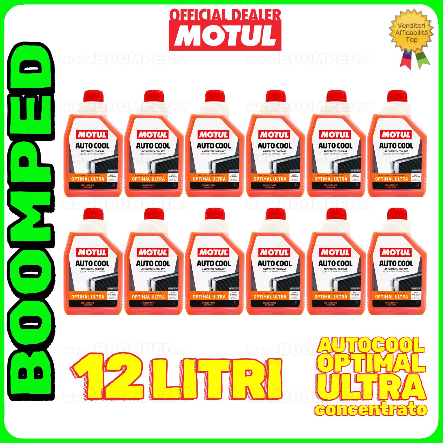12 litri MOTUL AUTO COOL OPTIMAL ULTRA liquido refrigreante radiatore concentrato 12FL08
