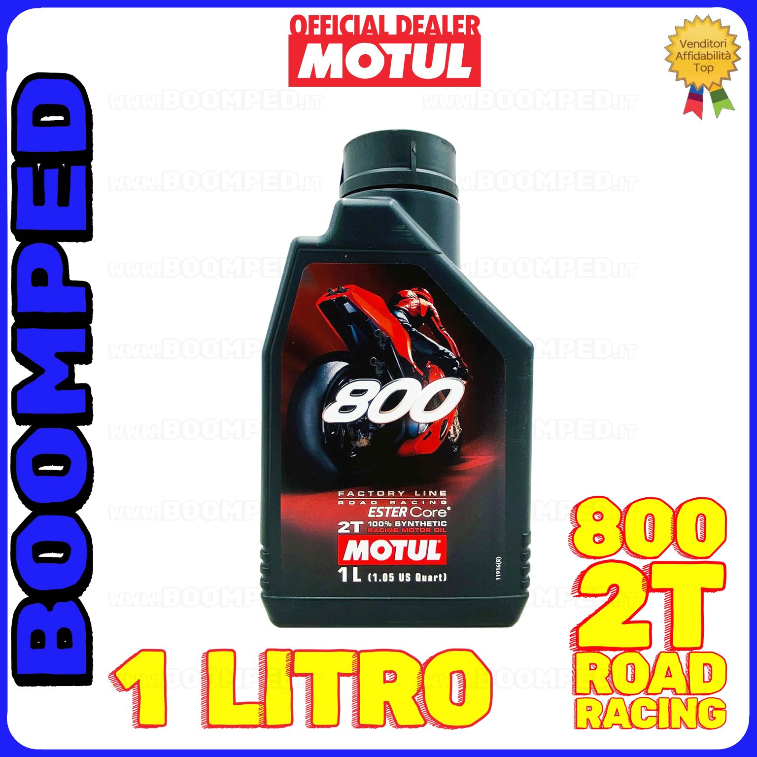 1 litro OLIO MOTORE MOTUL 800 FACTORY LINE ROAD RACING miscela moto pista stradale 2T MO09