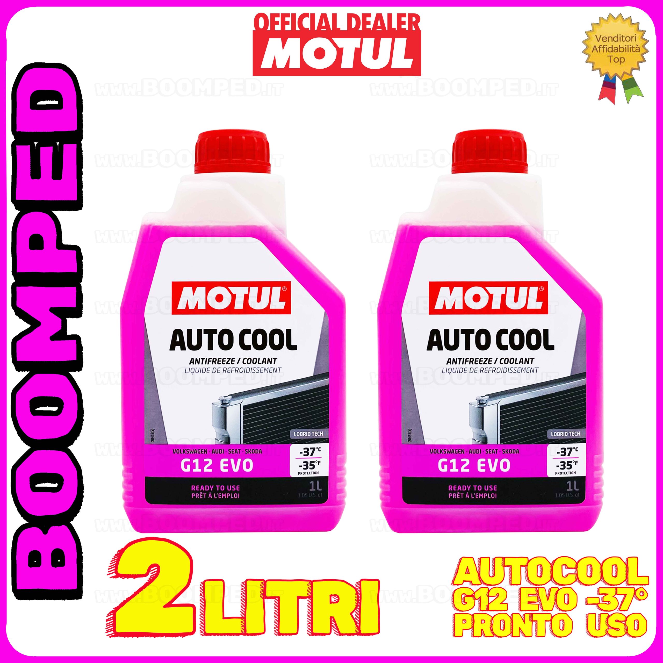 2 litri MOTUL AUTO COOL G12 EVO -37 liquido refrigreante radiatore PRONTO USO 02FL11