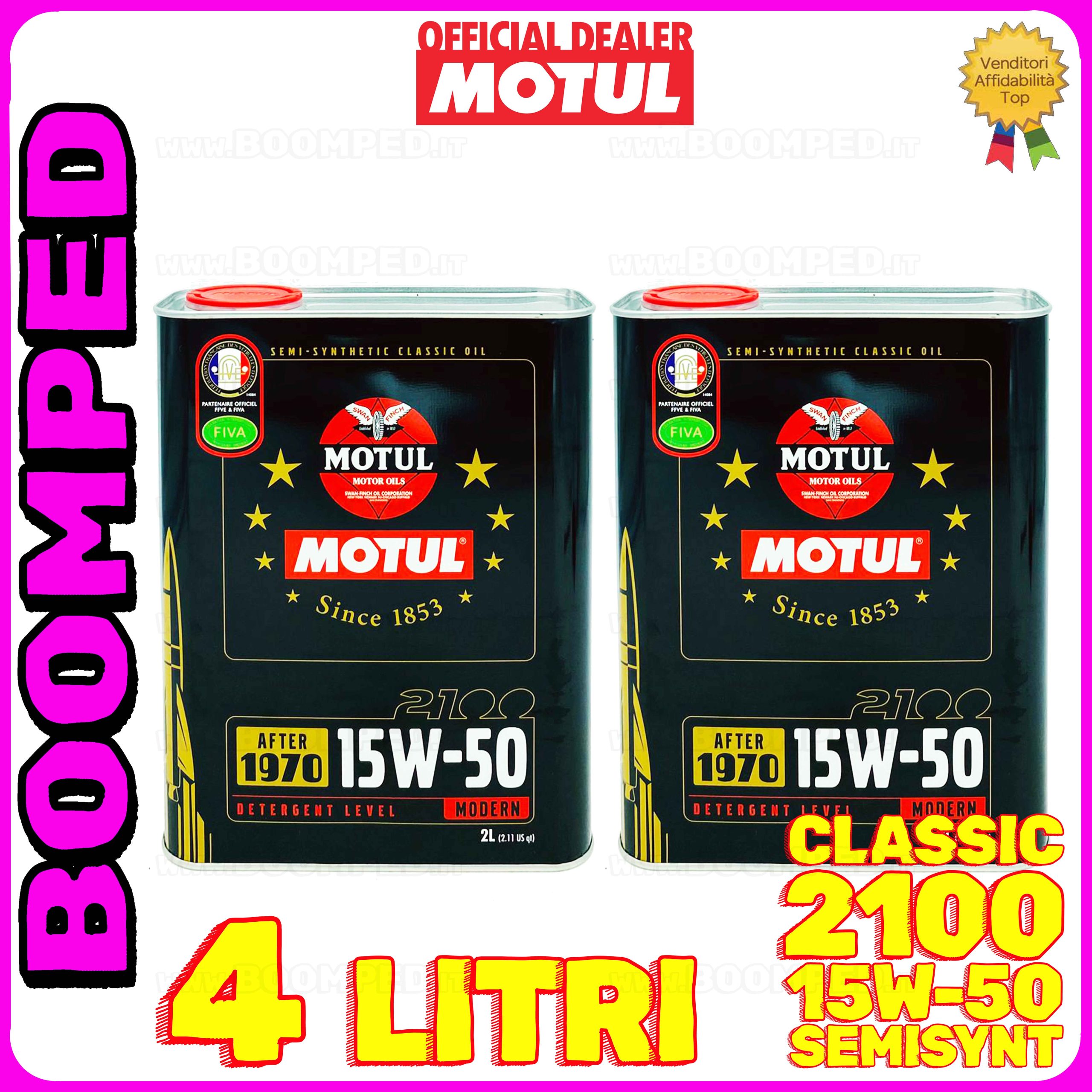 4 litri MOTUL CLASSIC 15W-50 olio motore SEMI SINTETICO auto epoca API SH/CF 02MO74