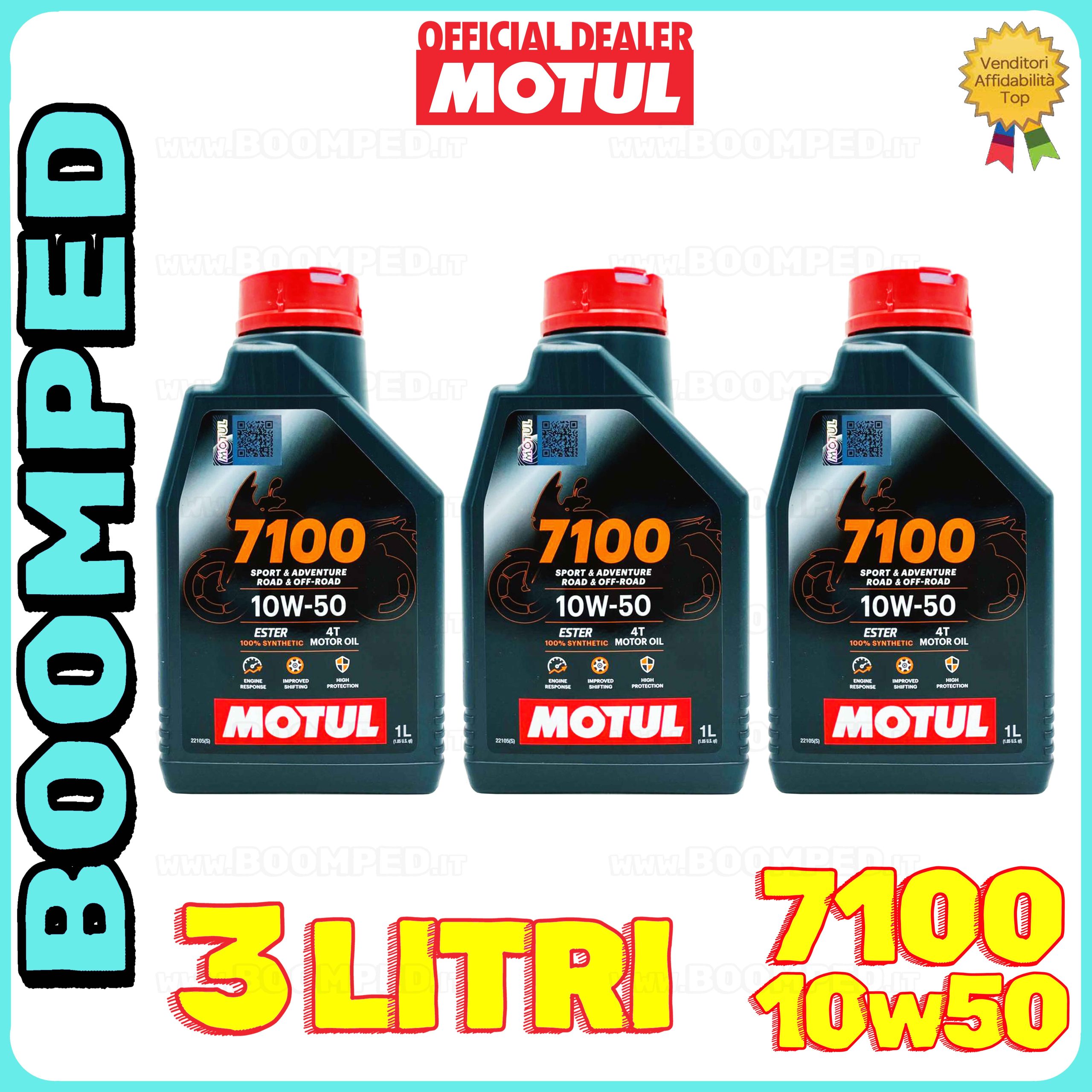 3 litri MOTUL 7100 10W-50 4T olio motore moto sintetico API SN / JASO MA2 03MO38