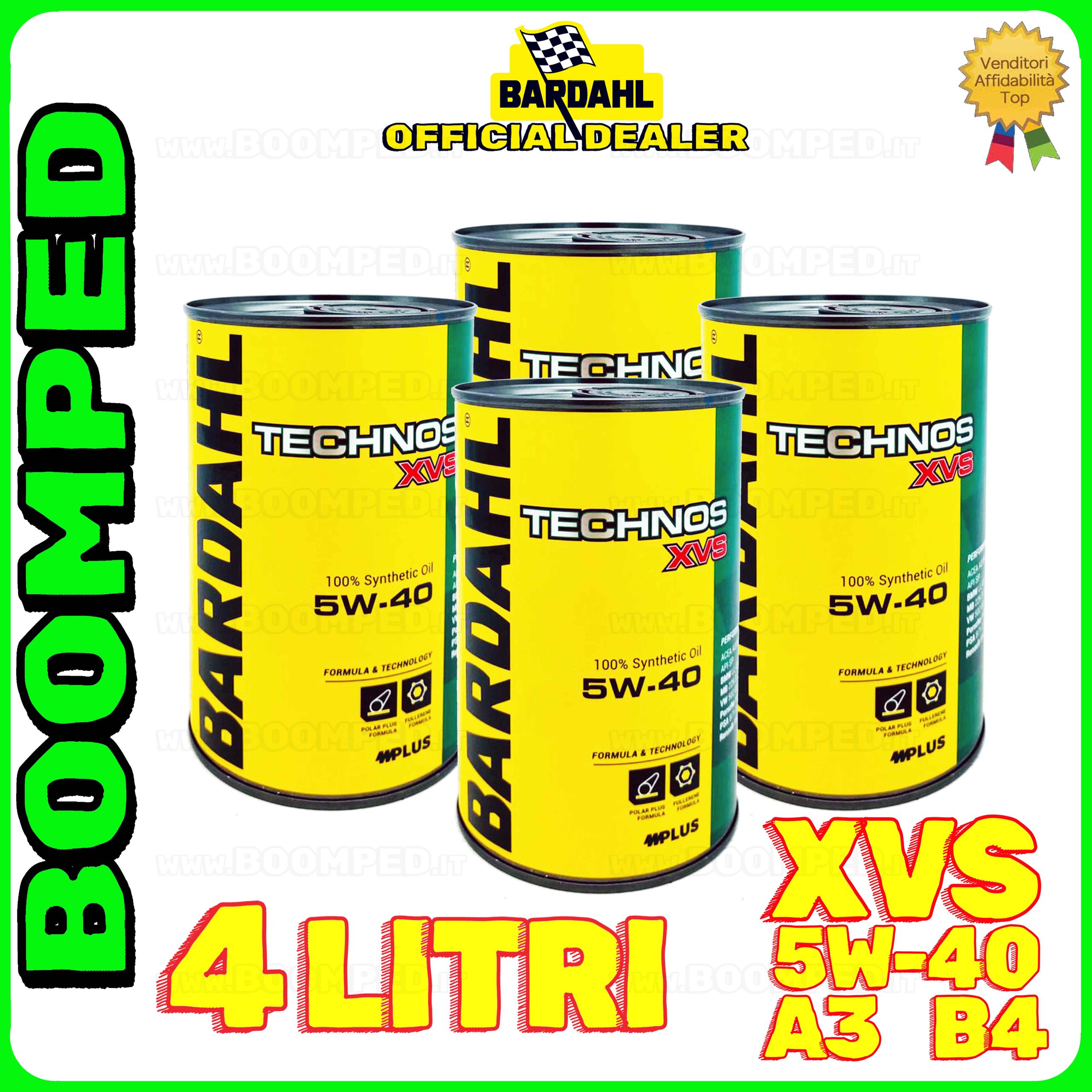 4 litri BARDAHL TECHNOS XVS 5W-40 OLIO MOTORE AUTO SINTETICO A2 B4 04BD67