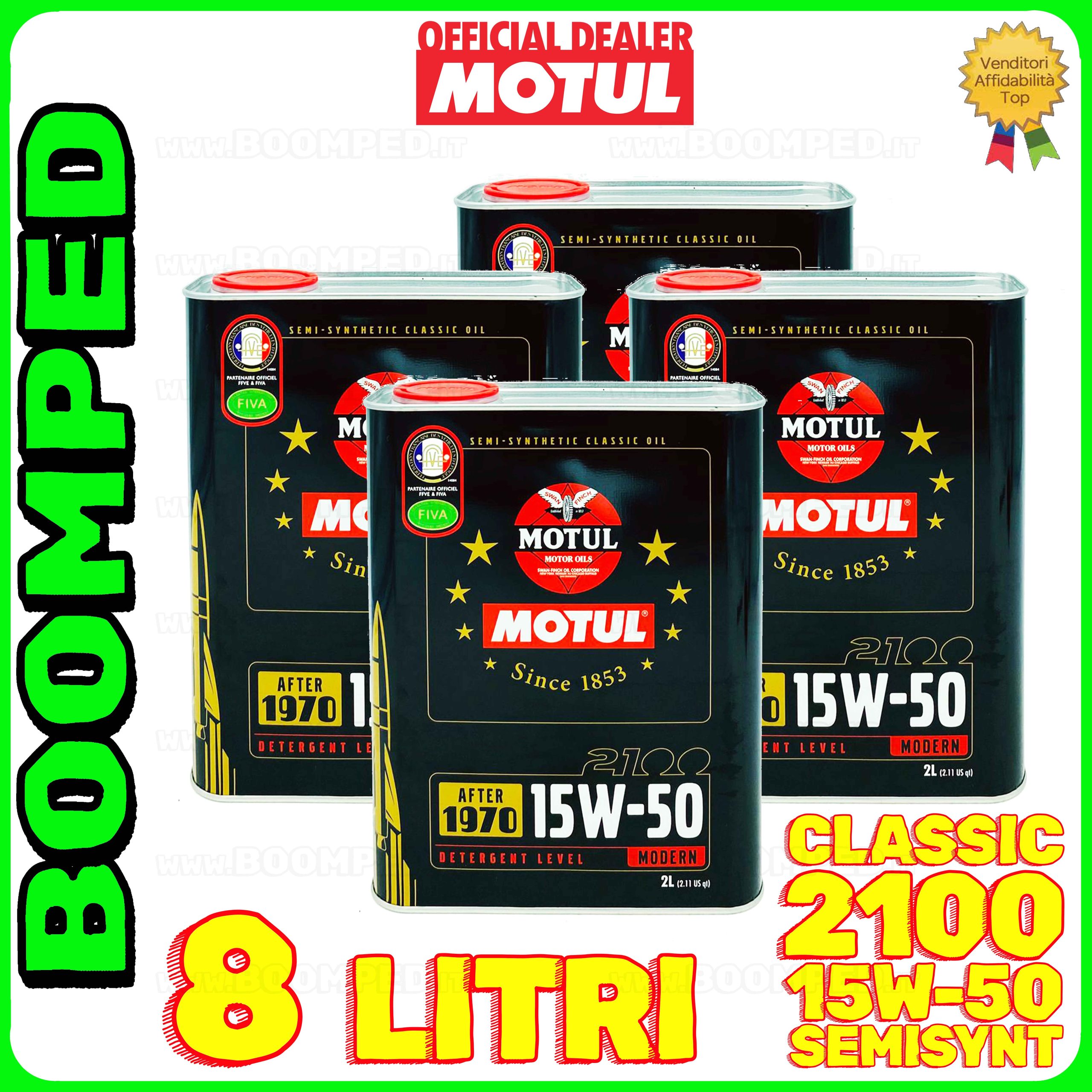 8 litri MOTUL CLASSIC 15W-50 olio motore SEMI SINTETICO auto epoca API SH/CF 04MO74