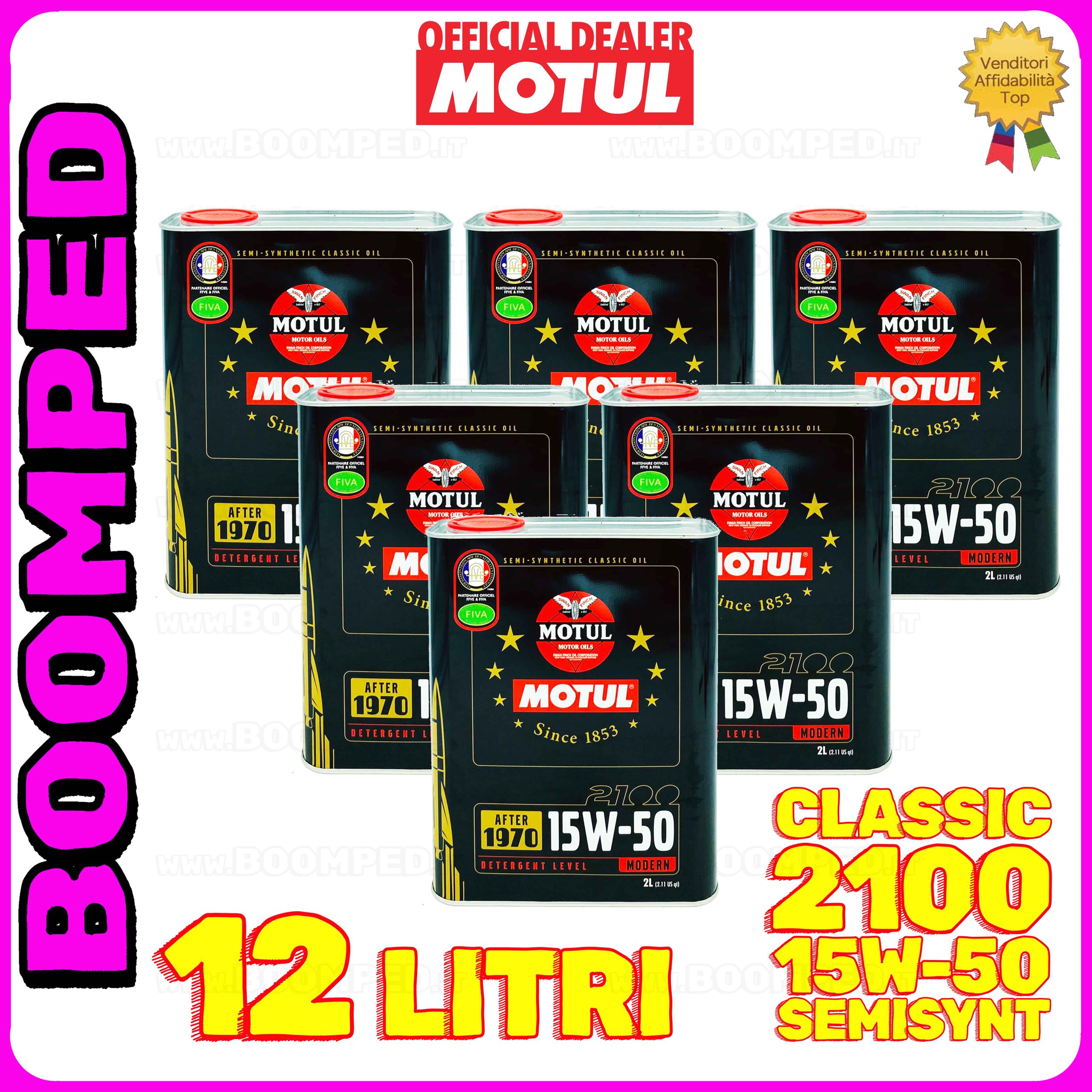 12 litri MOTUL CLASSIC 15W-50 olio motore SEMI SINTETICO auto epoca API SH/CF 06MO74
