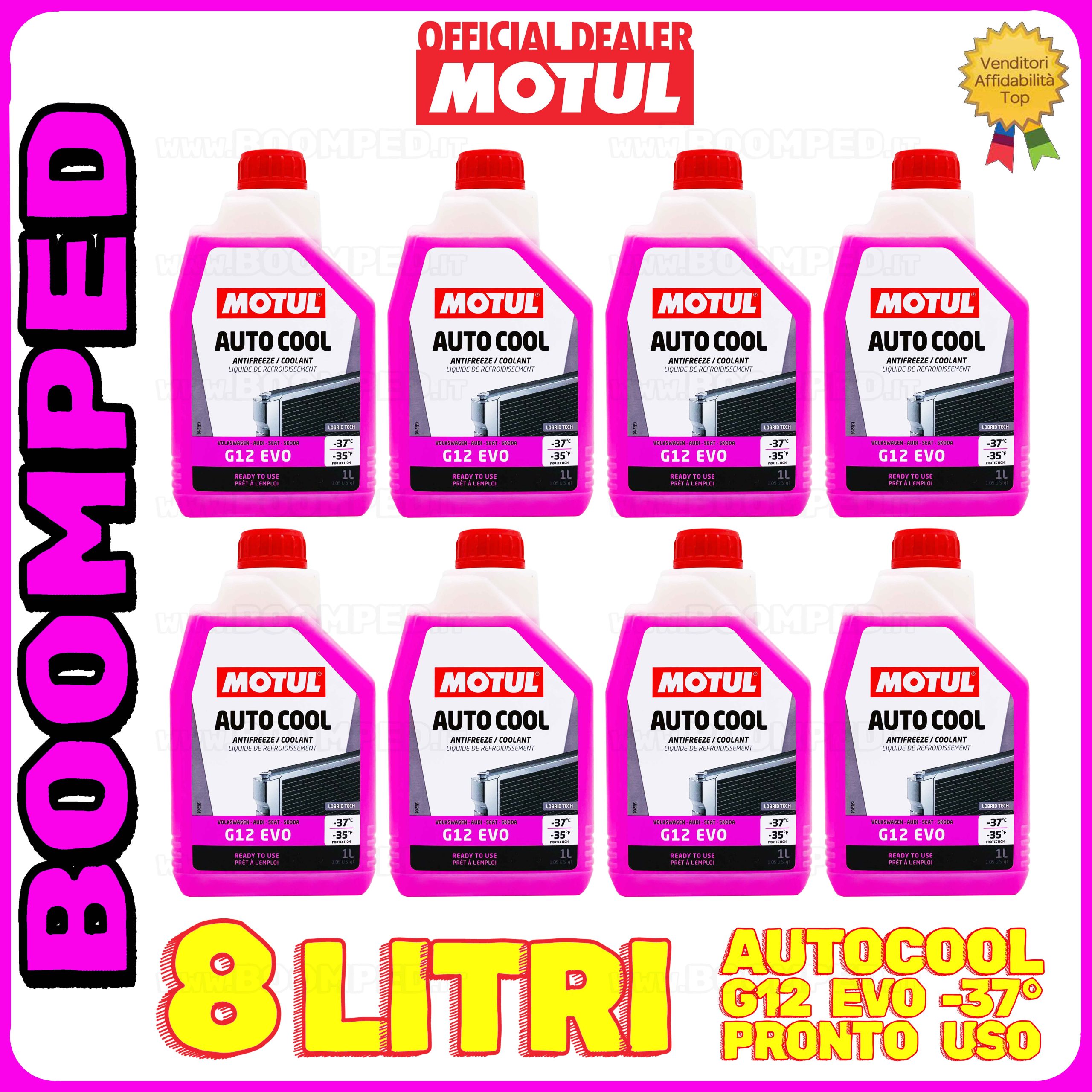 8 litri MOTUL AUTO COOL G12 EVO -37 liquido refrigreante radiatore PRONTO USO 08FL11