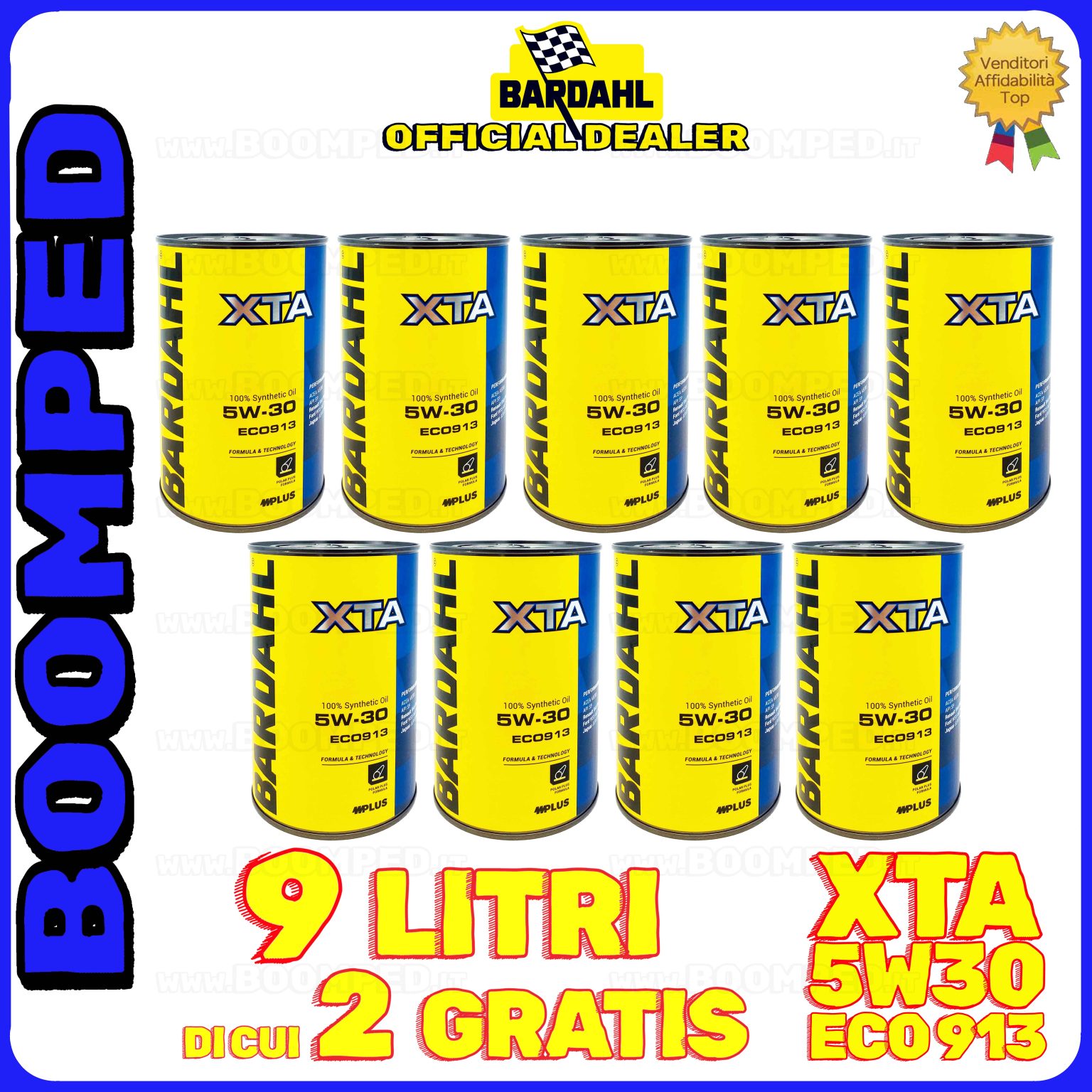 9 litri BARDAHL XTA ECO913 5W-30 OLIO MOTORE AUTO SINTETICO A5 B5 SP (latta 1 LT) 09BD35