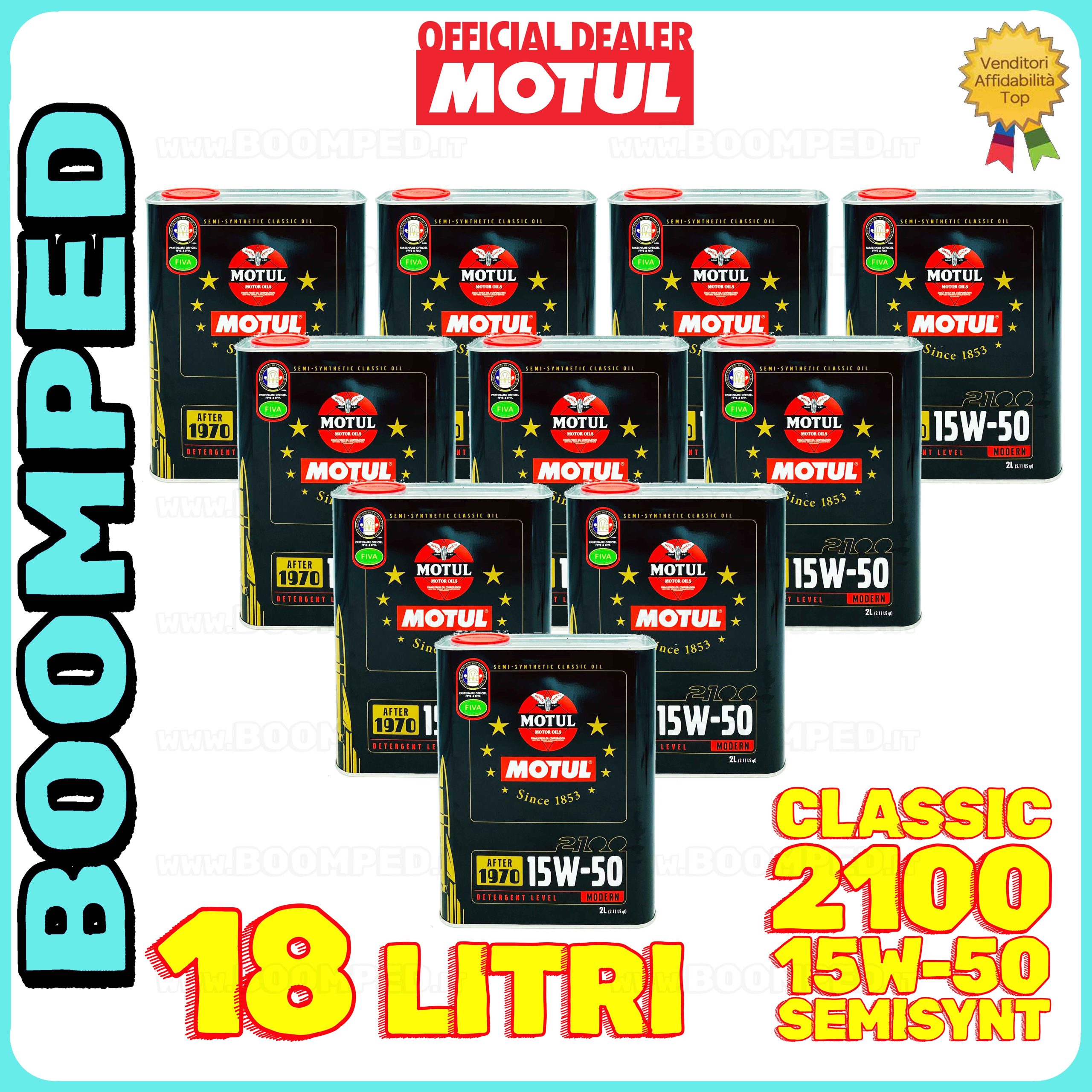 18 litri MOTUL CLASSIC 15W-50 olio motore SEMI SINTETICO auto epoca API SH/CF 09MO74