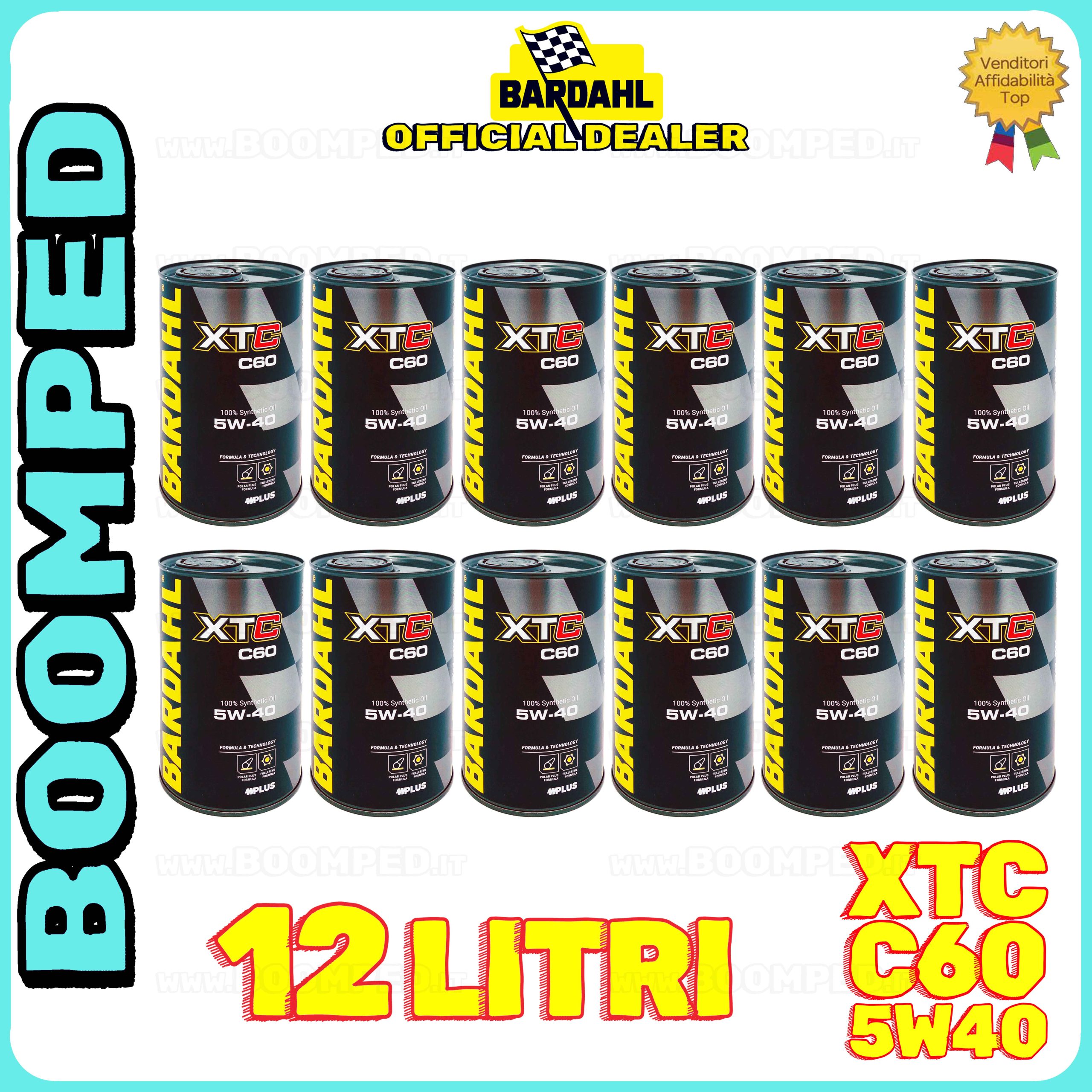 12 litri BARDAHL XTC C60 5W-40 OLIO MOTORE SINTETICO USO SPORTIVO 12BD62