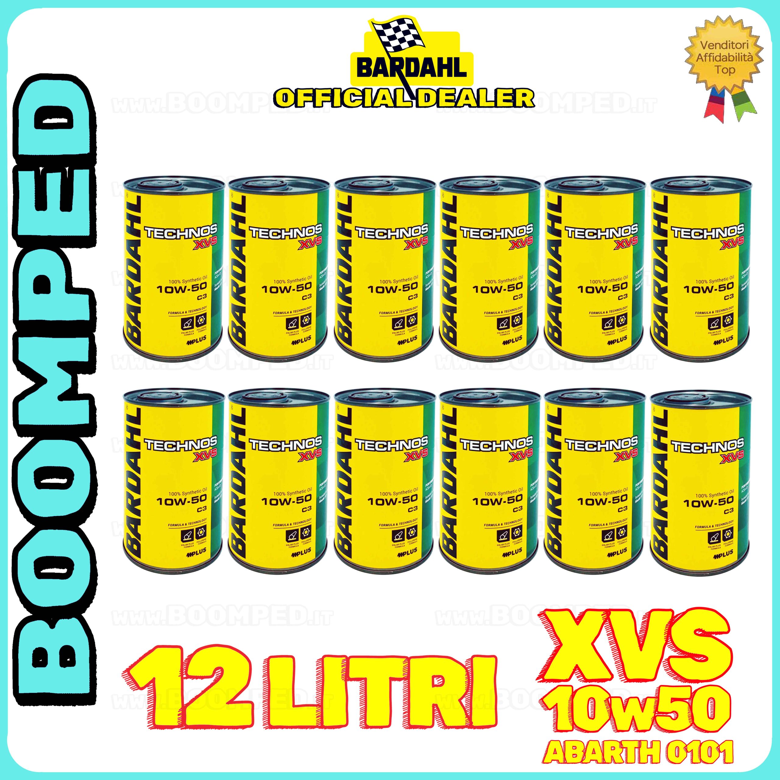 12 litri BARDAHL TECHNOS XVS 10W-50 ABARTH 0101 OLIO MOTORE AUTO SINTETICO C3 12BD69