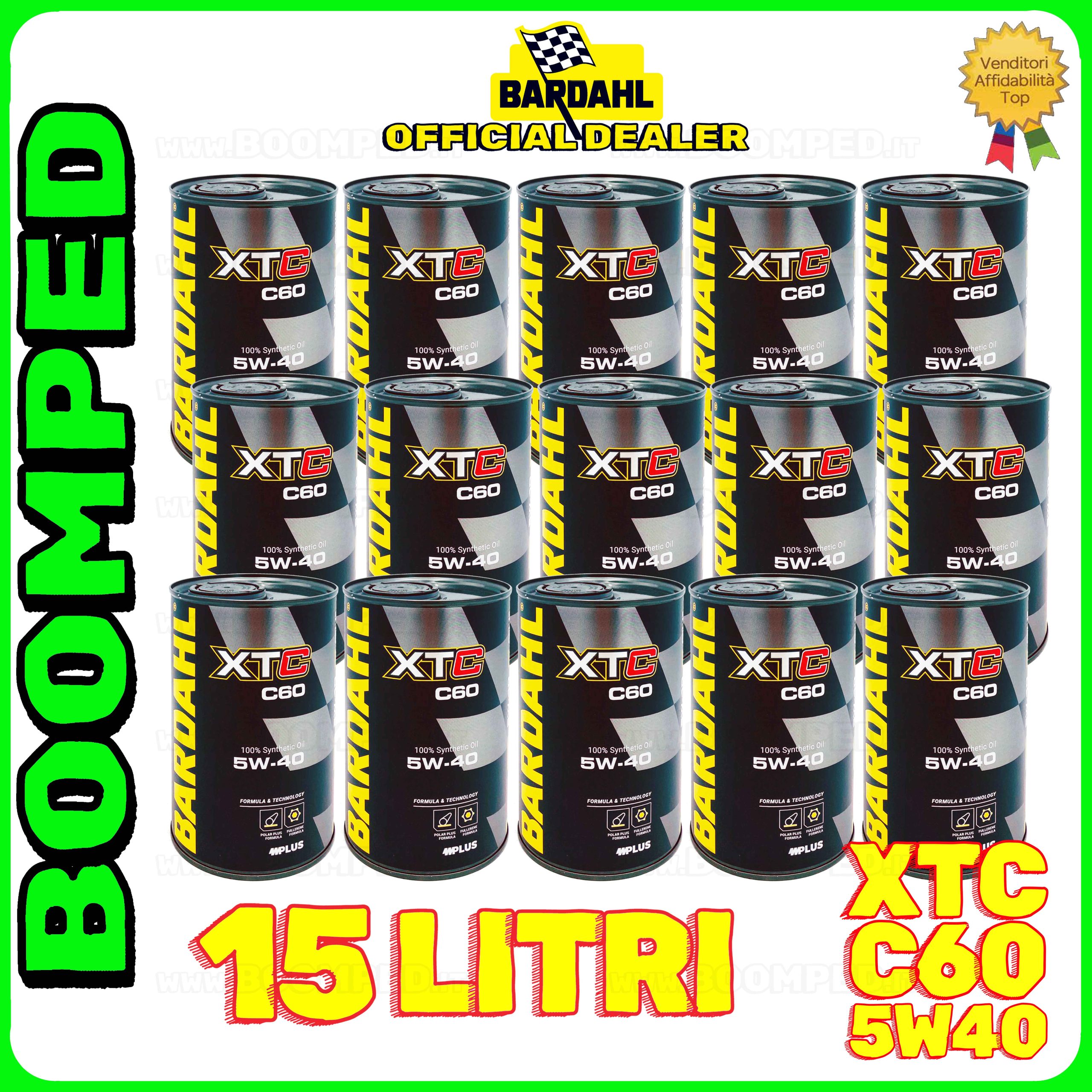 15 litri BARDAHL XTC C60 5W-40 OLIO MOTORE SINTETICO USO SPORTIVO 15BD62