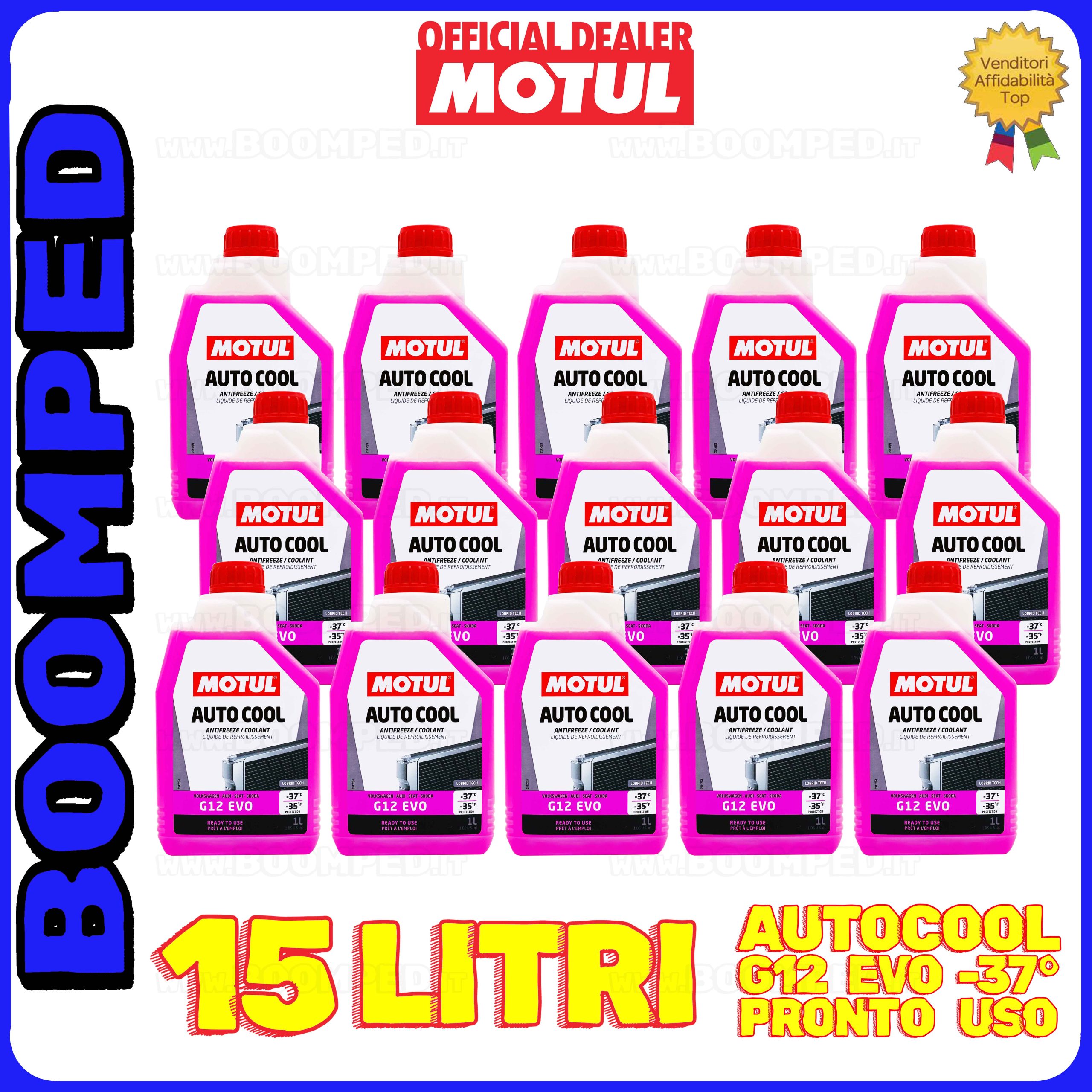 15 litri MOTUL AUTO COOL G12 EVO -37 liquido refrigreante radiatore PRONTO USO 15FL11