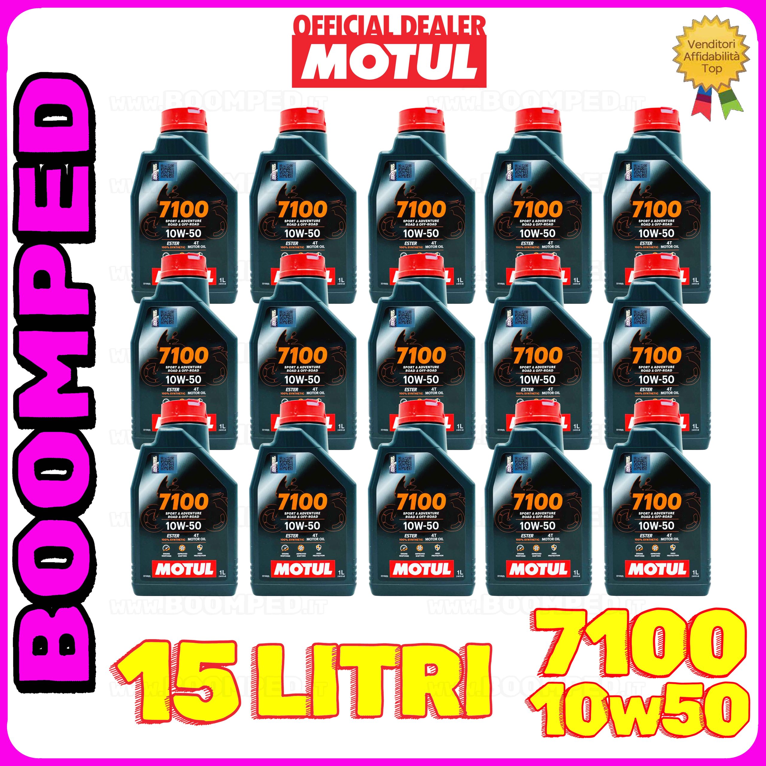 15 litri MOTUL 7100 10W-50 4T olio motore moto sintetico API SN / JASO MA2 15MO38