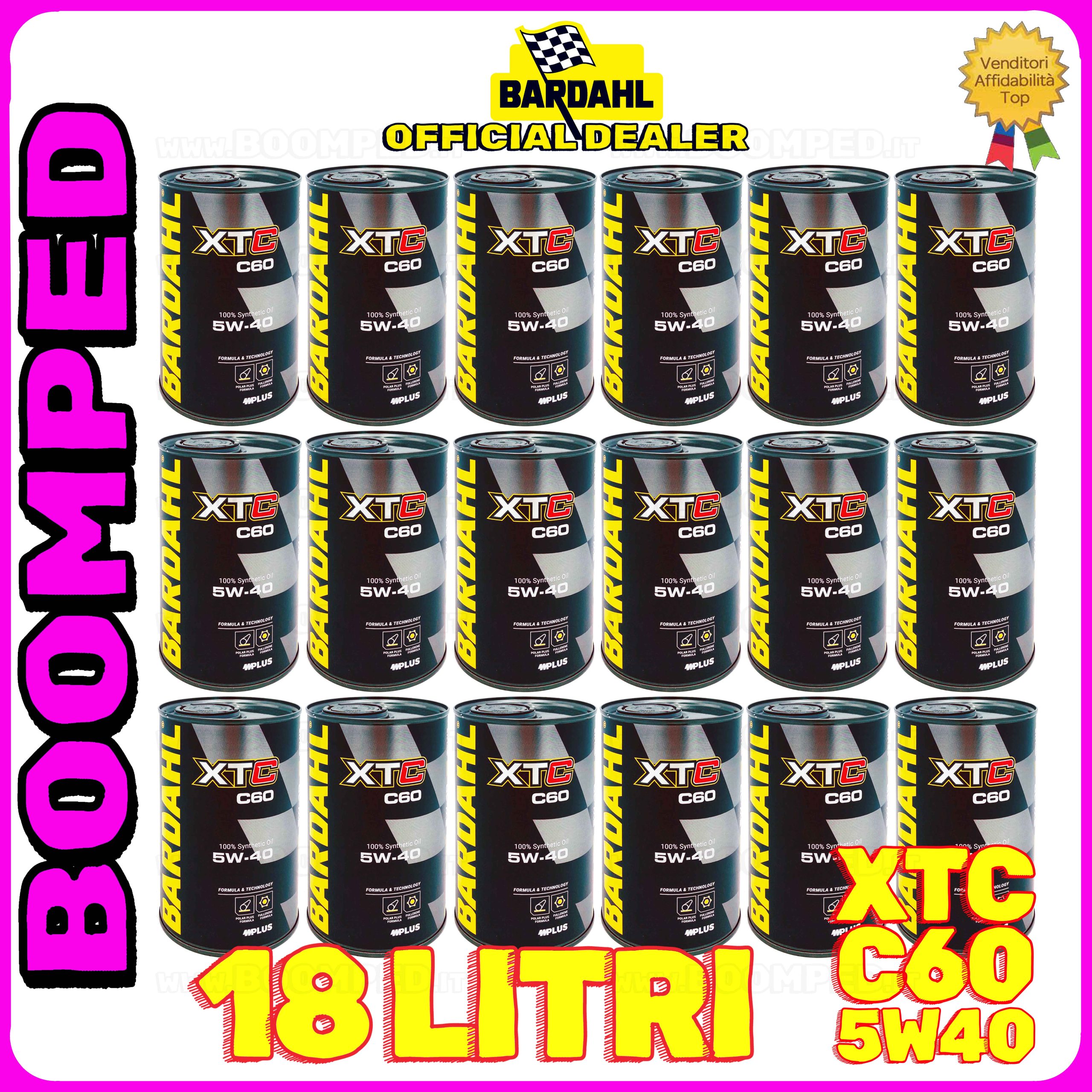 18 litri BARDAHL XTC C60 5W-40 OLIO MOTORE SINTETICO USO SPORTIVO 18BD62