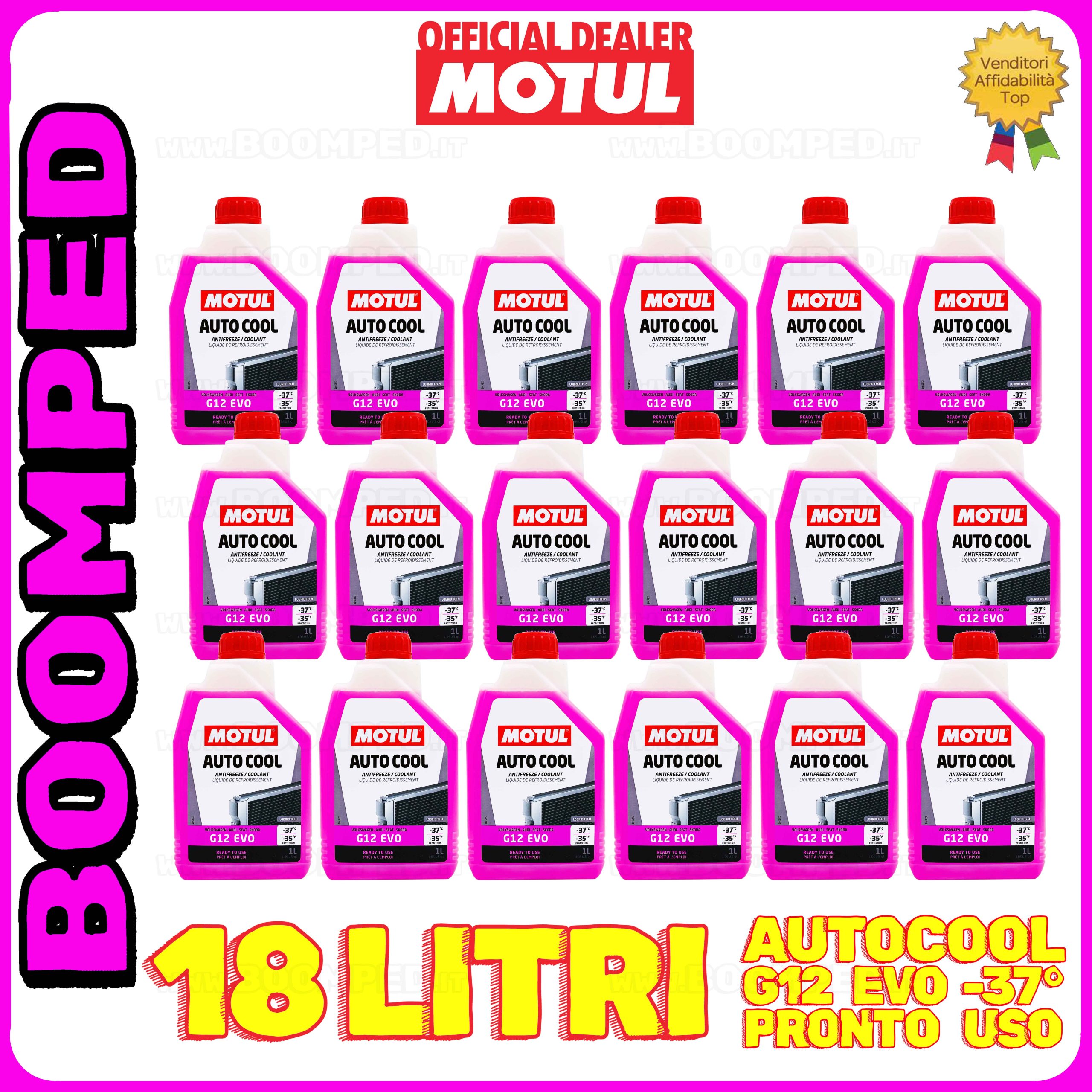 18 litri MOTUL AUTO COOL G12 EVO -37 liquido refrigreante radiatore PRONTO USO 18FL11