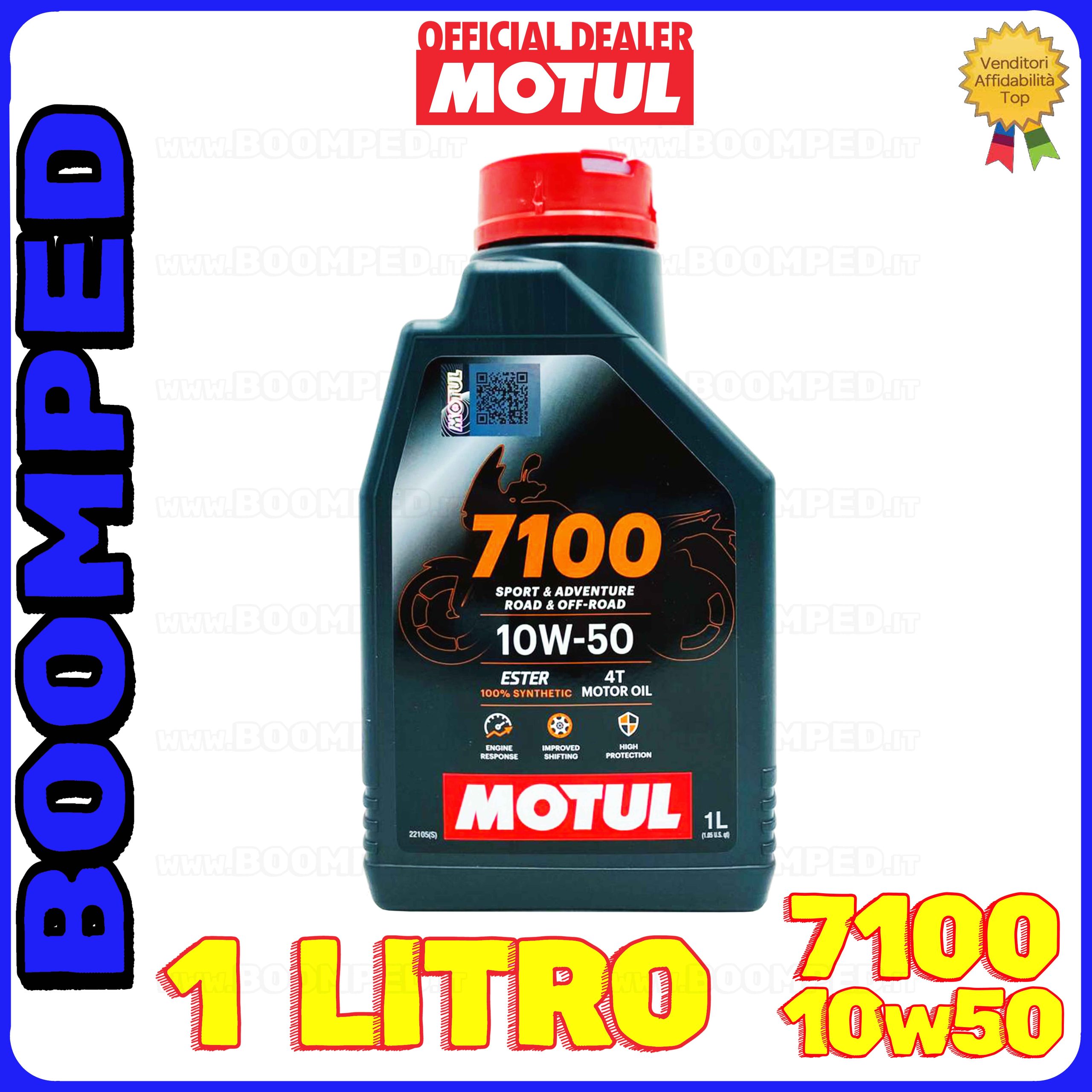 1 litro MOTUL 7100 10W-50 4T olio motore moto sintetico API SN / JASO MA2 MO38
